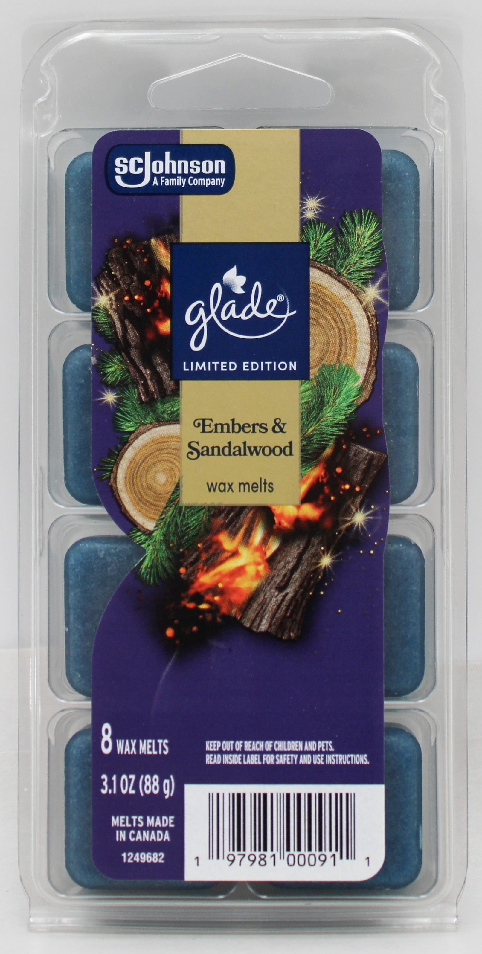 GLADE WAX MELTS EMBERS & SANDALWOOD 3.1oz US