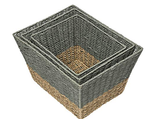 S/3 Square Seagrass Baskets