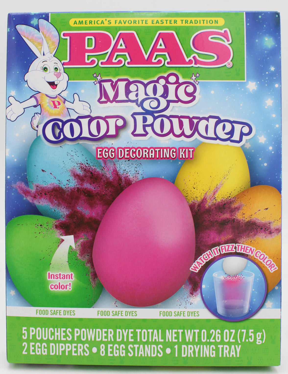 PAAS MAGIC COLOR POWDER EGG DECORATING KIT SHELF TRAY