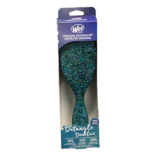 WET BRUSH HAIR DETANGLER BILINGUAL-GLITTER TEAL NI