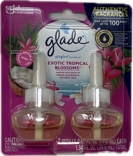 SP GLADE PLUGINS SCENTED OIL REFILLS 2PK EXOTIC TROPICAL BLOSSOMS 0.67oz