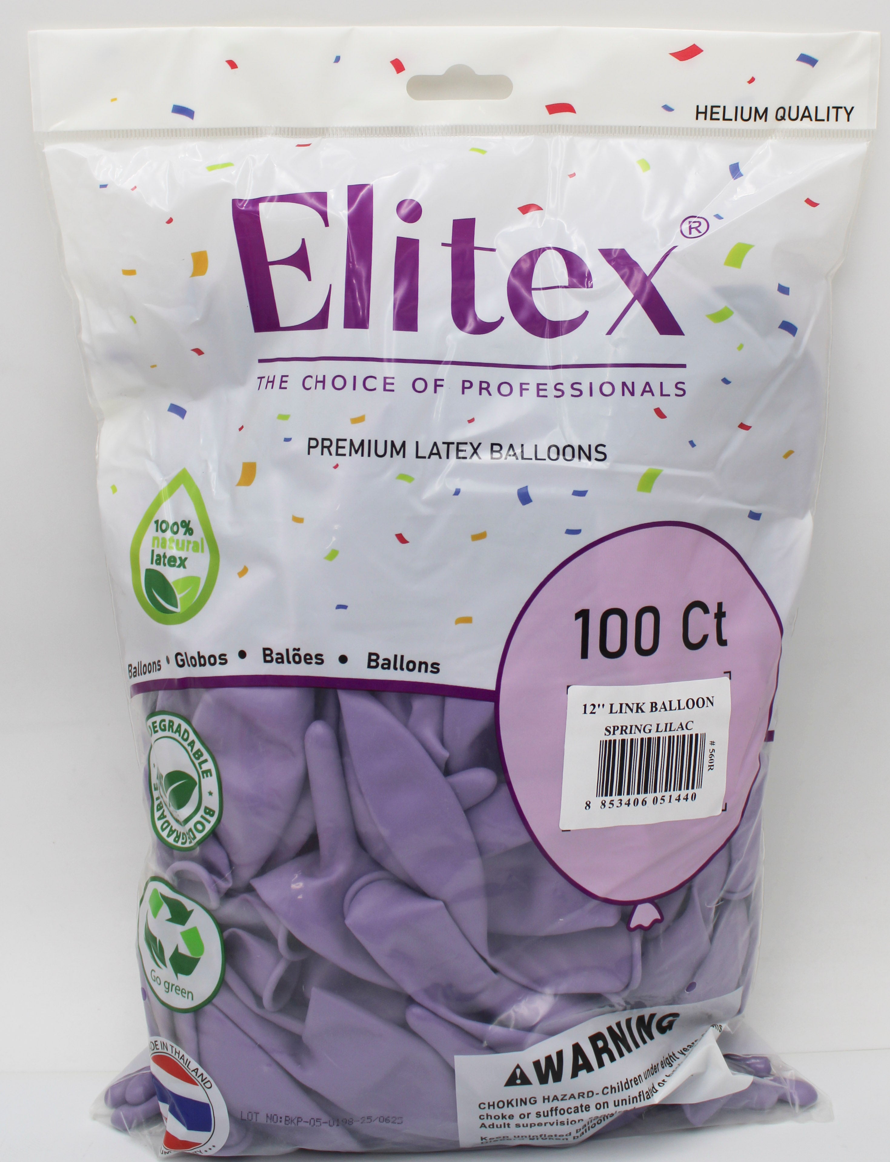 ELITEX 12" PASTEL SPRING LILAC LINK BALLOON, 100 PACK