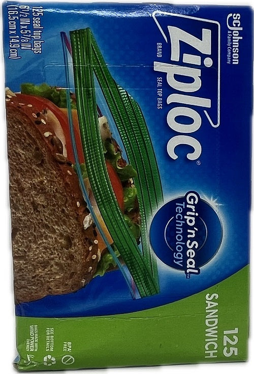 SP ZIPLOC SANDWICH BAGS 125CT (IMPERFECT) NO UPC