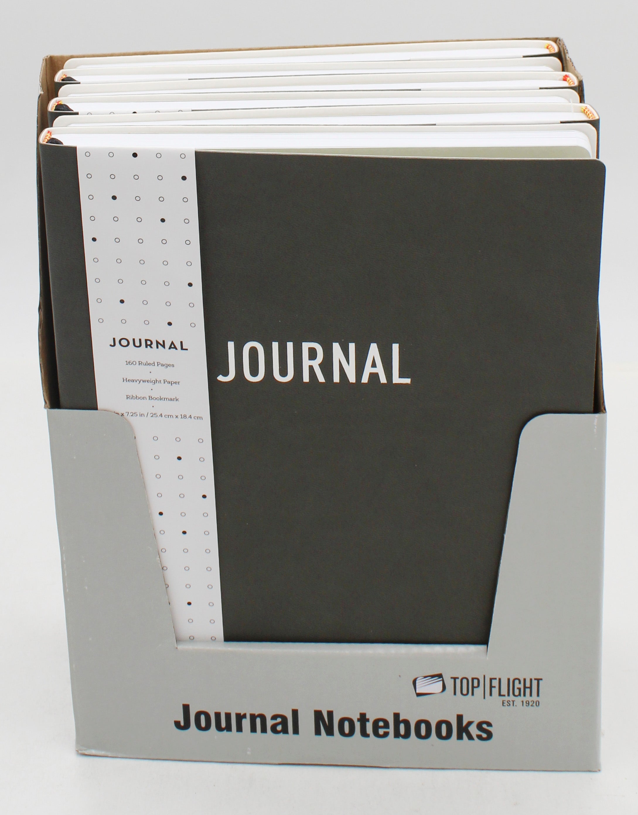 TOP FLIGHT CHARCOAL LEATHERETTE FOIL JOURNAL 6" X 8"