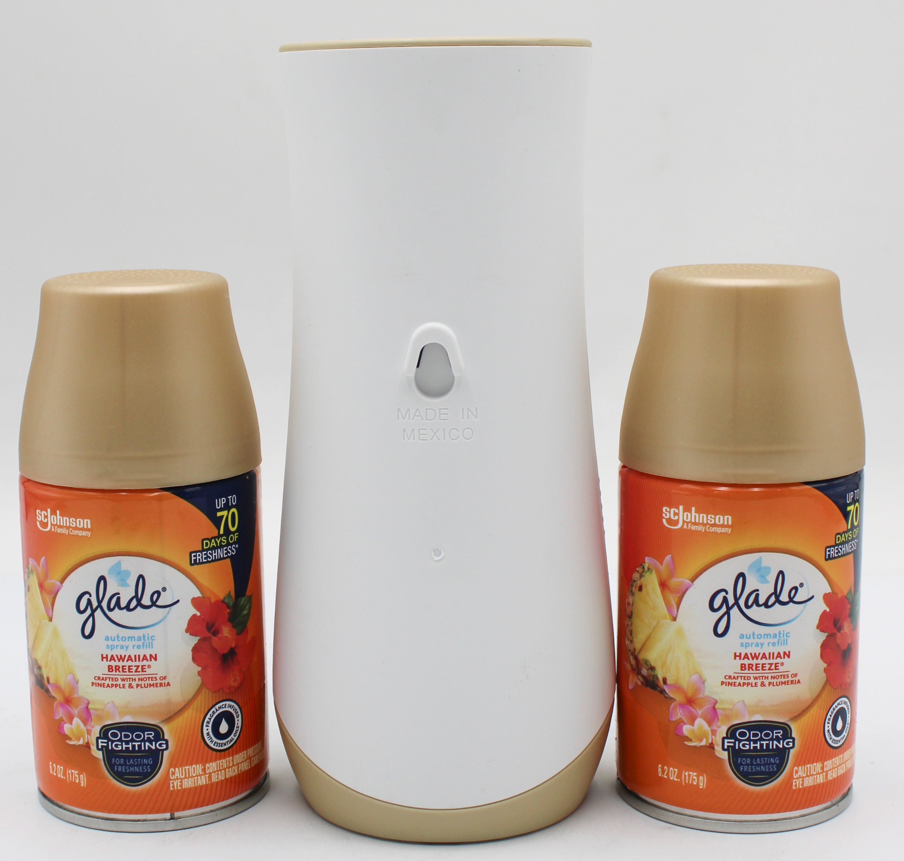 GLADE AUTOMATIC SPRAY STARTER KIT HAWAIIAN BREEZE 1 SPRAYER + 2 REFILLS 6.2oz US