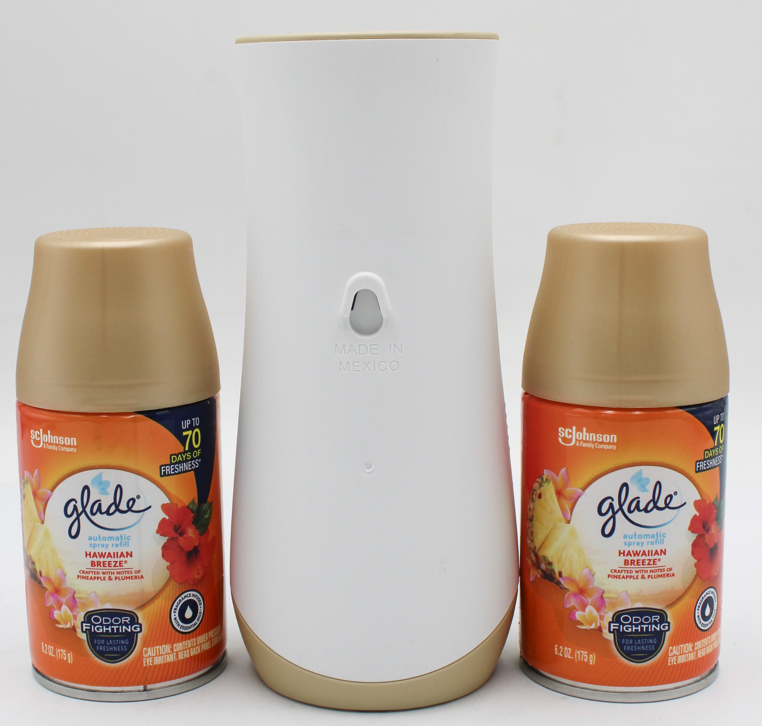 GLADE AUTOMATIC SPRAY STARTER KIT HAWAIIAN BREEZE 1 SPRAYER + 2 REFILLS 6.2oz US