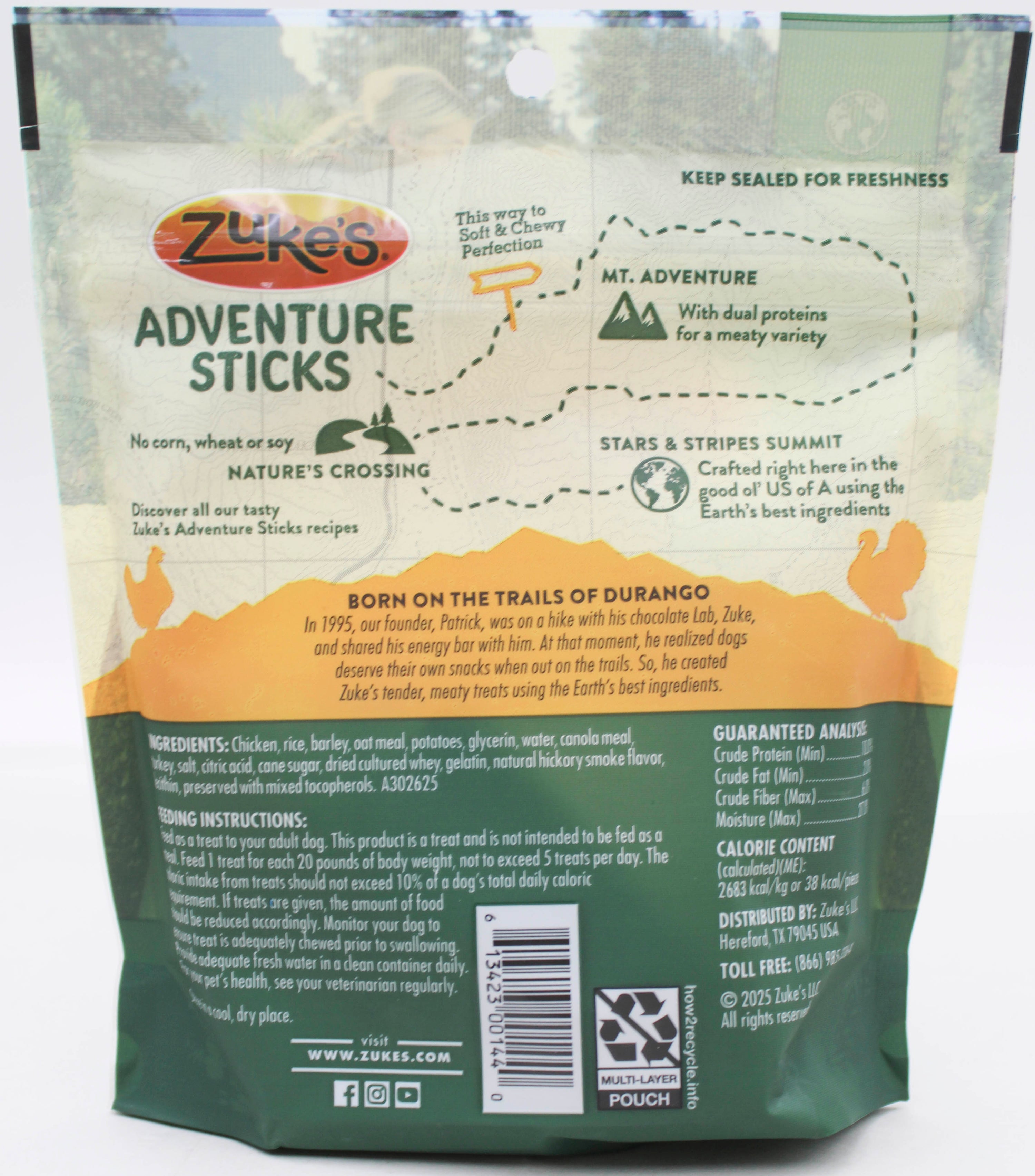 PURINA ZUKE'S ADVENTURE STICKS CHICKEN & TURKEY 6oz BB 1/31/27 NI