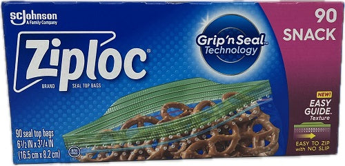 SP ZIPLOC SNACK SIZE BAGS 90CT