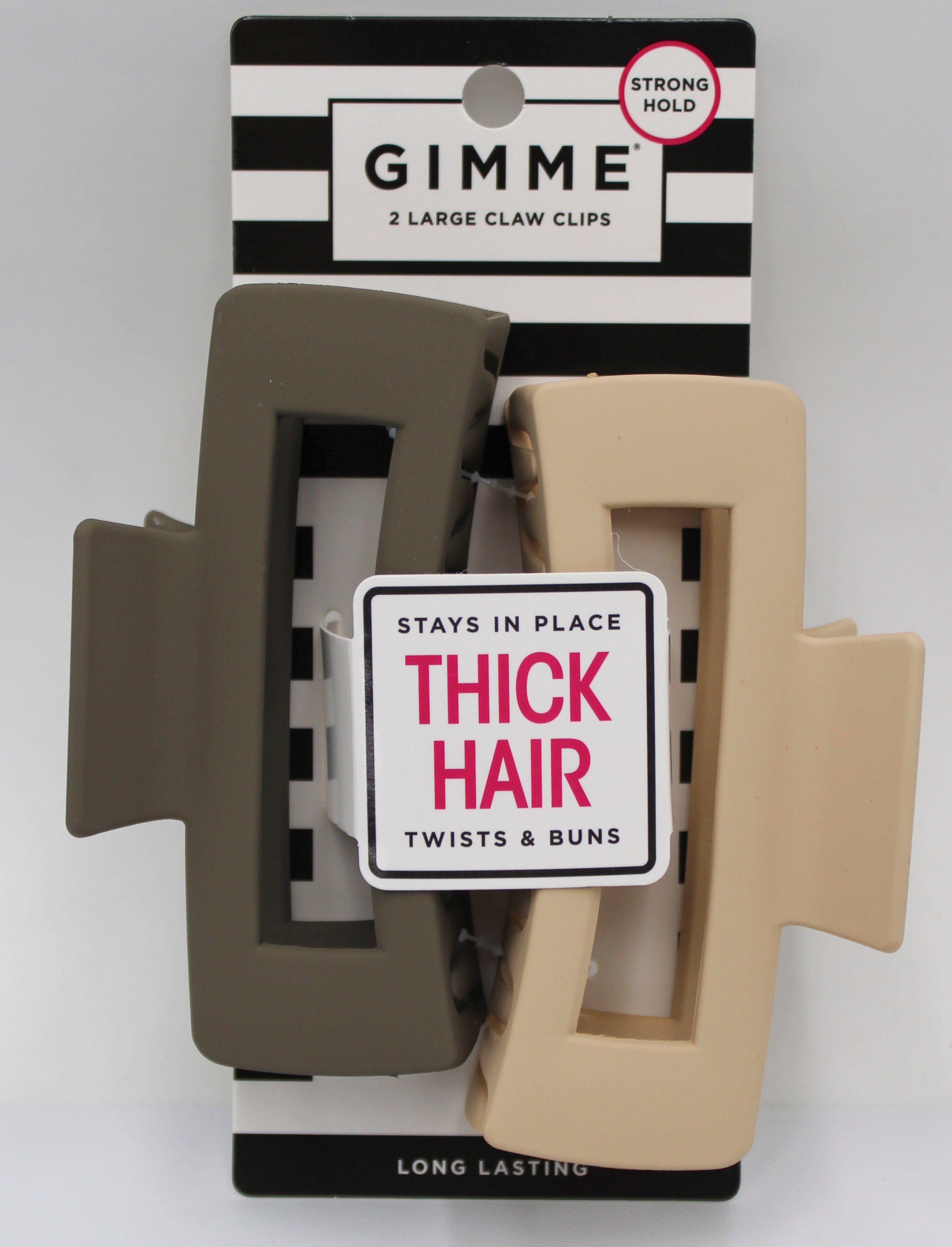 Gimme Large Claw Clips Brown & Tan 2-Pack