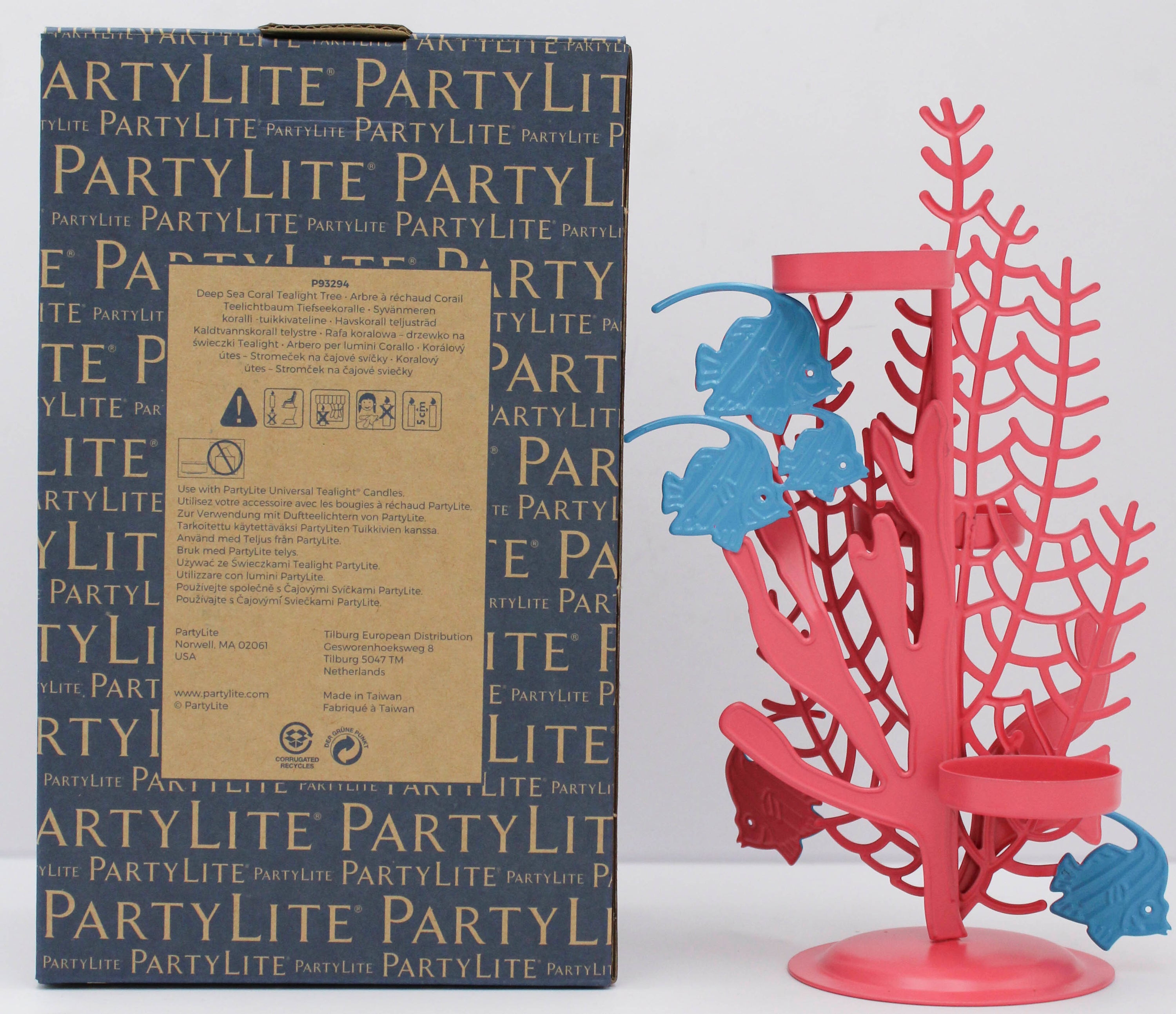 PARTYLITE DEEP SEA CORAL TEALIGHT TREE 5"W x 9"H