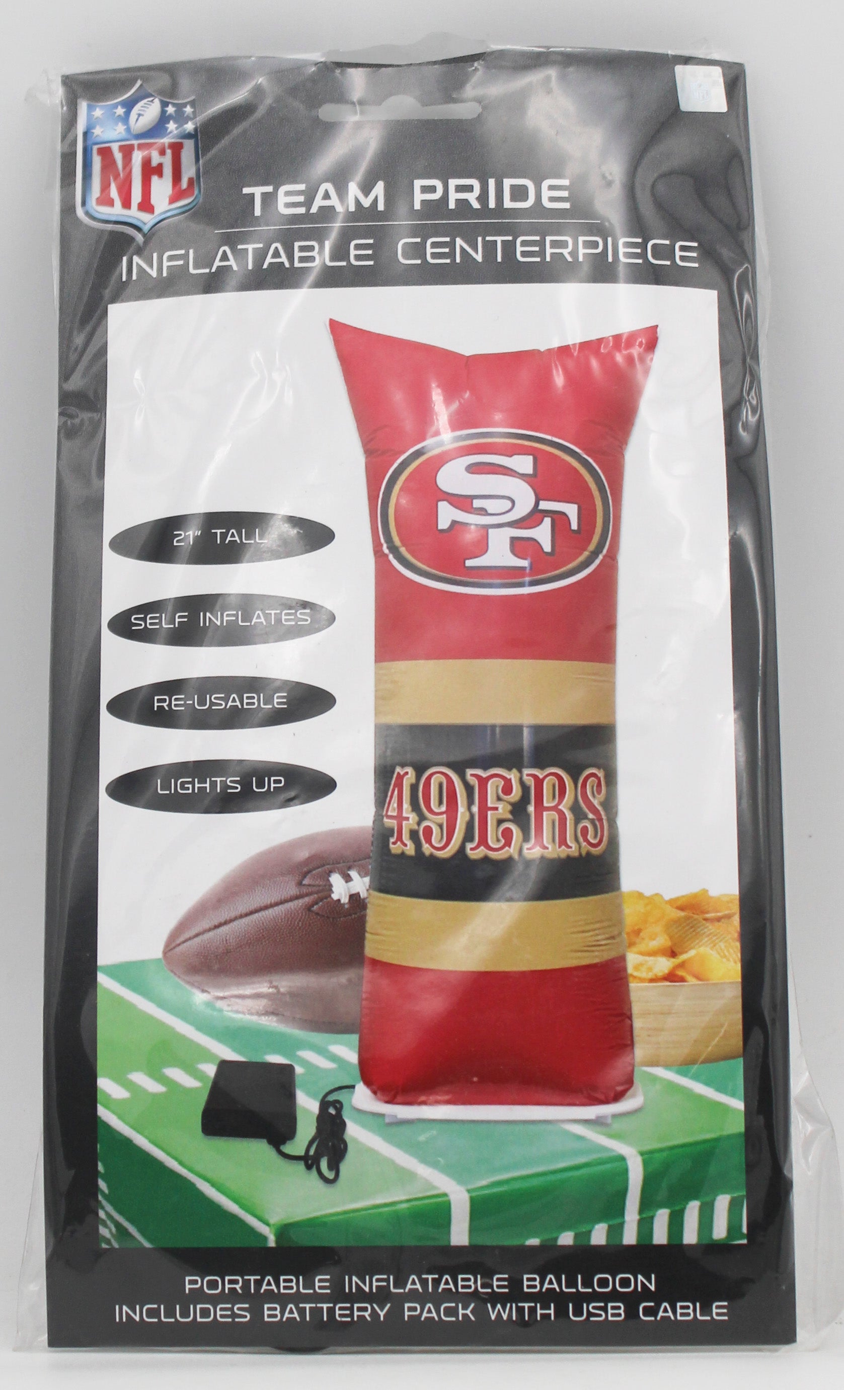 OFFICIALLY LICENCED SAN FRANCISCO 49ERS TABLETOP INFLATABLE CENTERPIECE