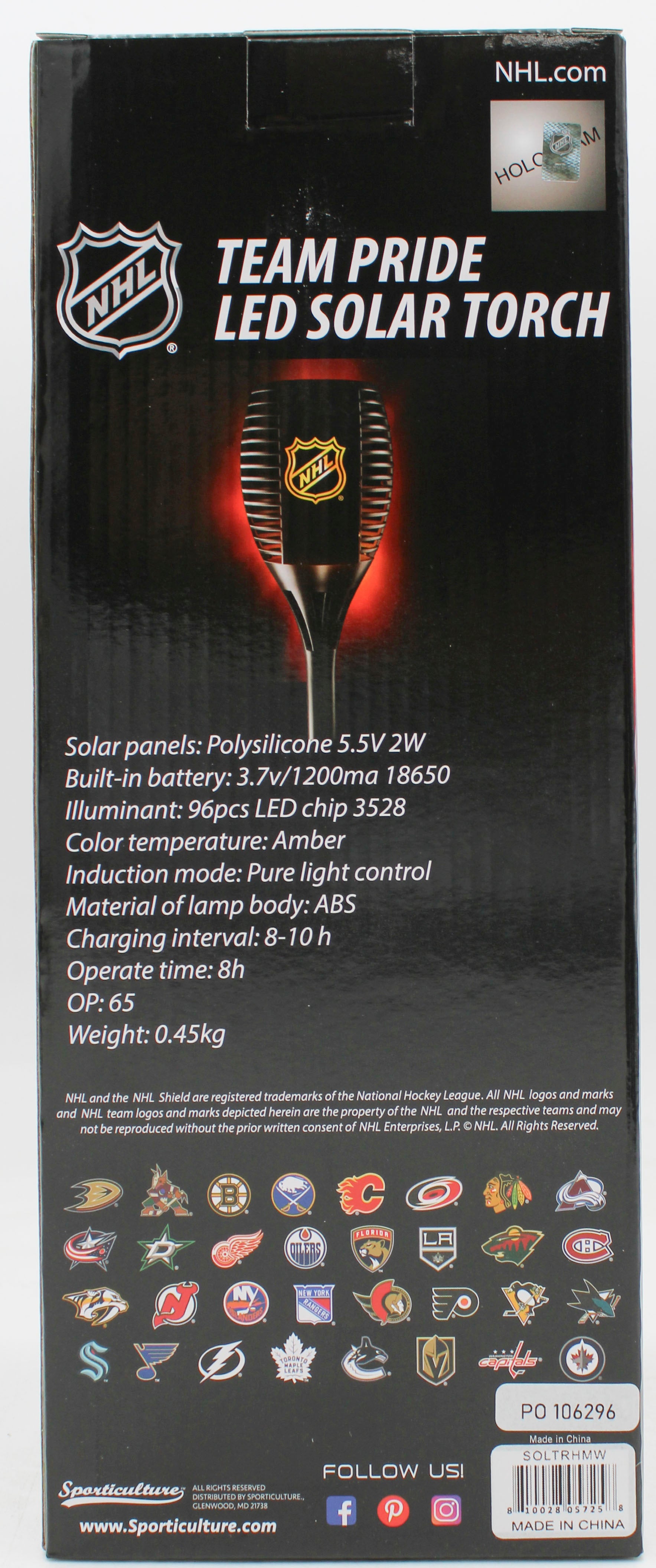 NHL MINNESOTA WILD LED SOLAR TORCH 36"