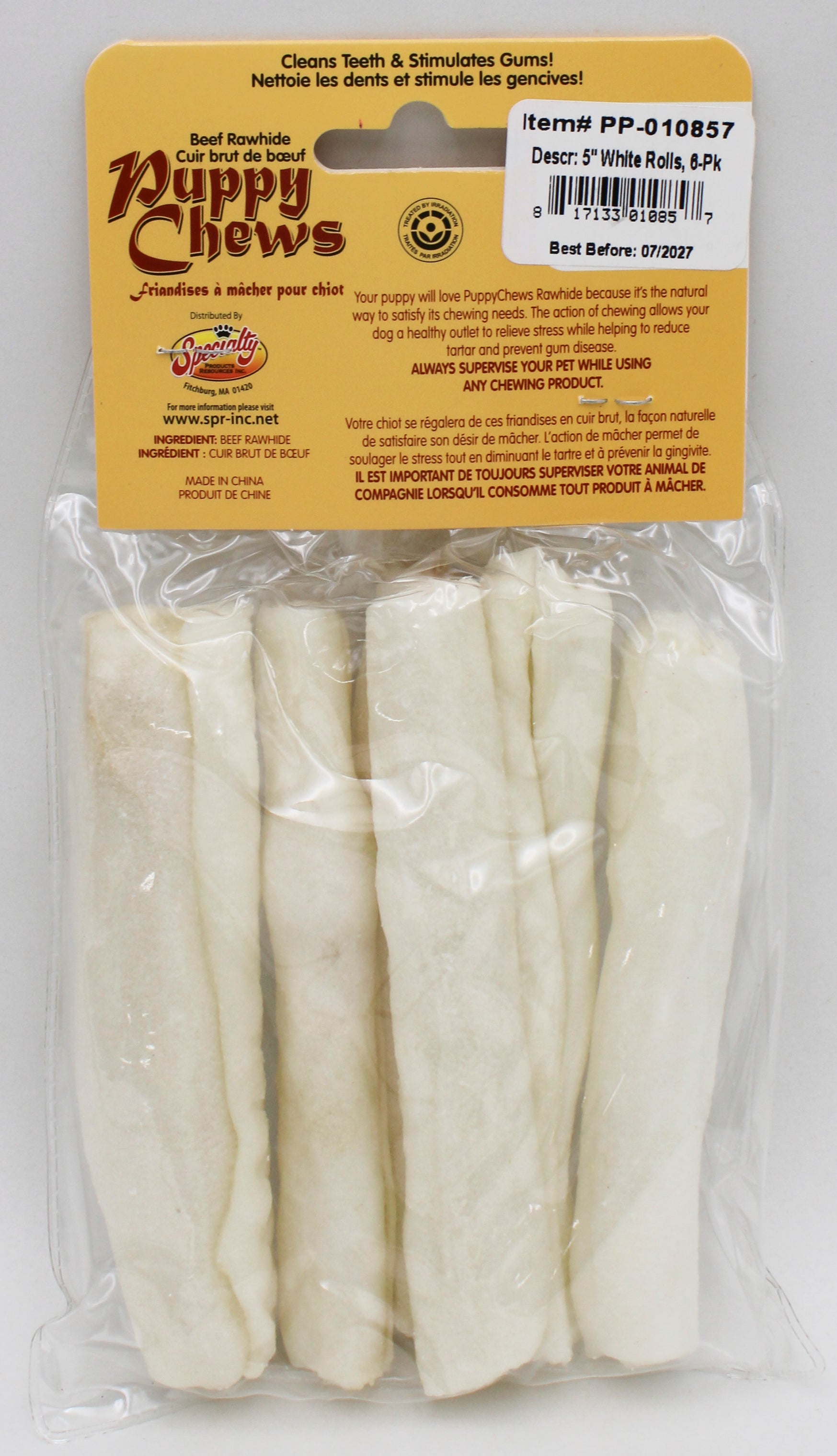 5" NATURAL RAWHIDE ROLLS 6PC BB JULY 2027