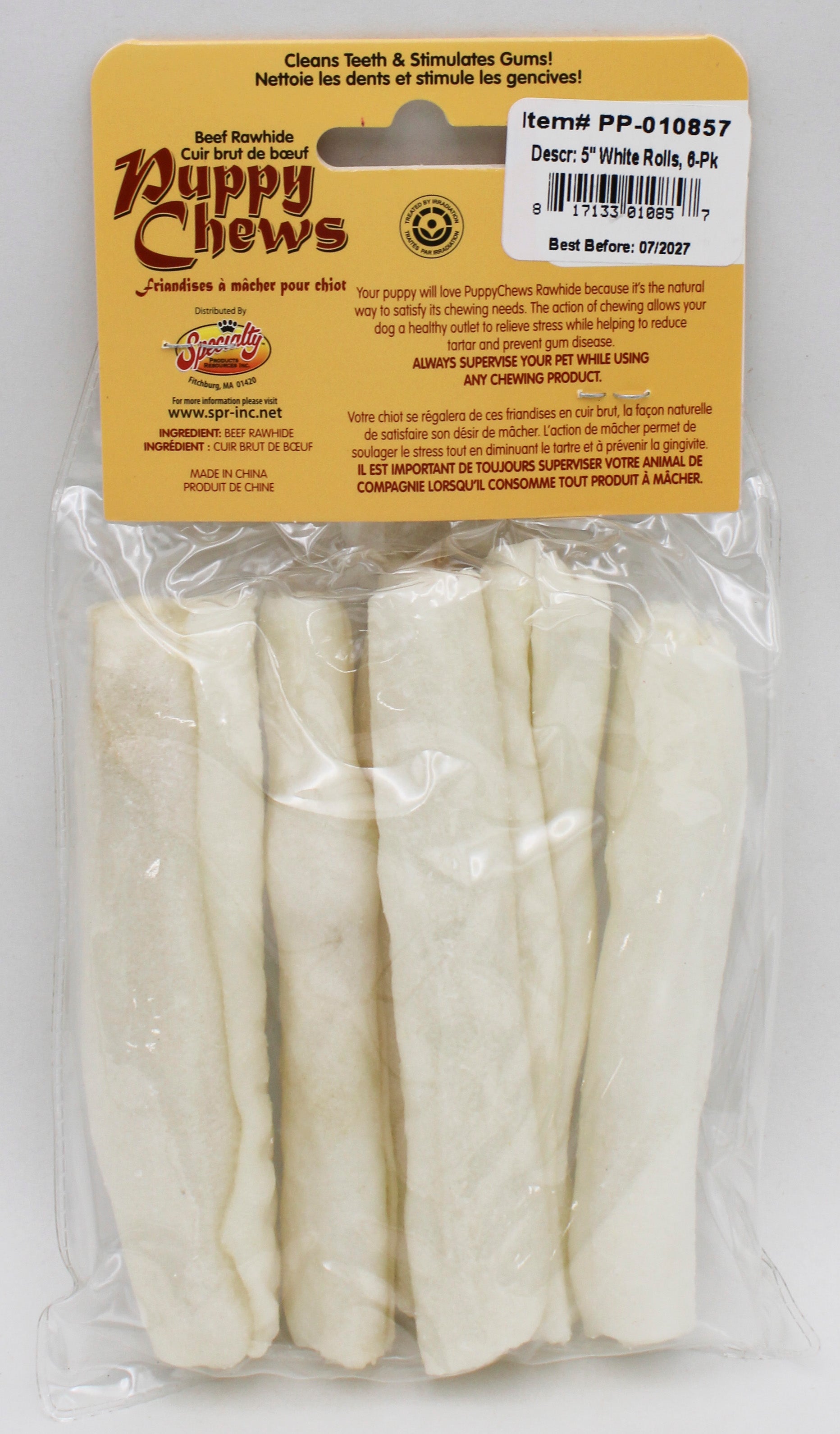 5" NATURAL RAWHIDE ROLLS 6PC BB JULY 2027