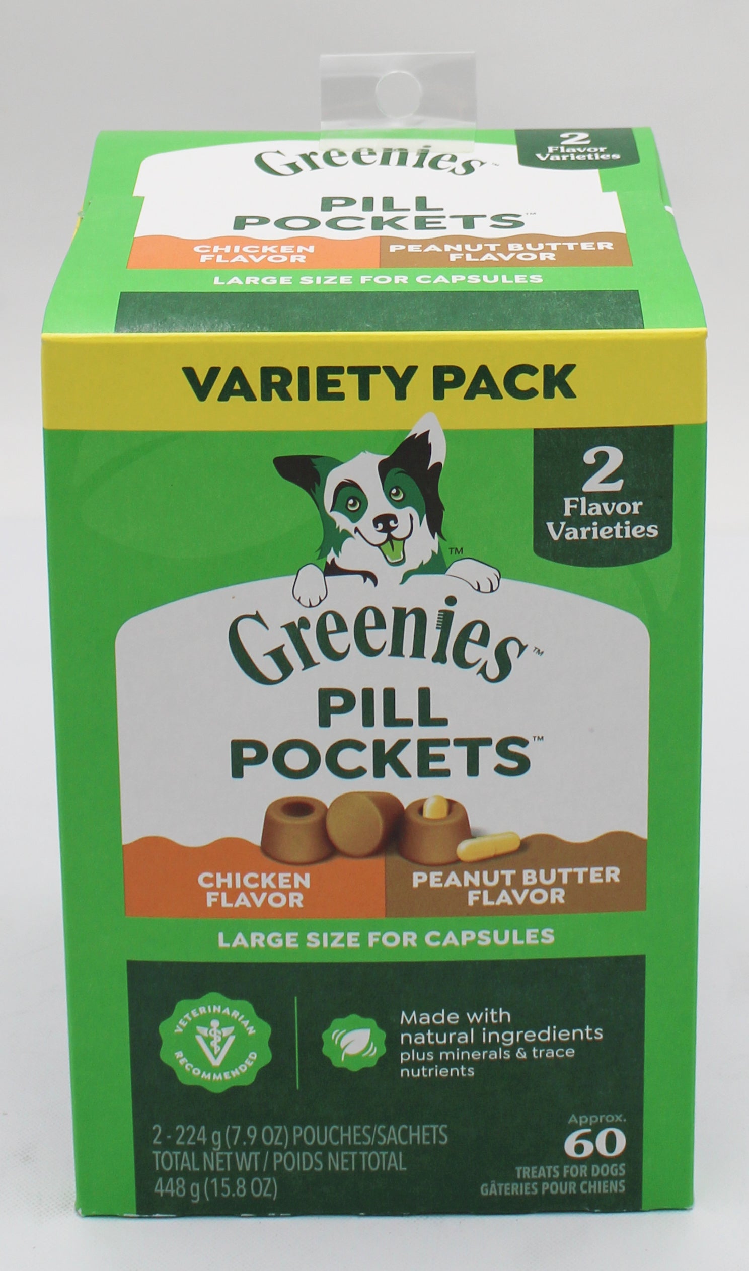 GREENIES PILL POCKET MULTI VALUE PACK CHICKEN & PEANUT BUTTER SOFT DOG TREATS 15.8OZ. BB 3/27/2027
