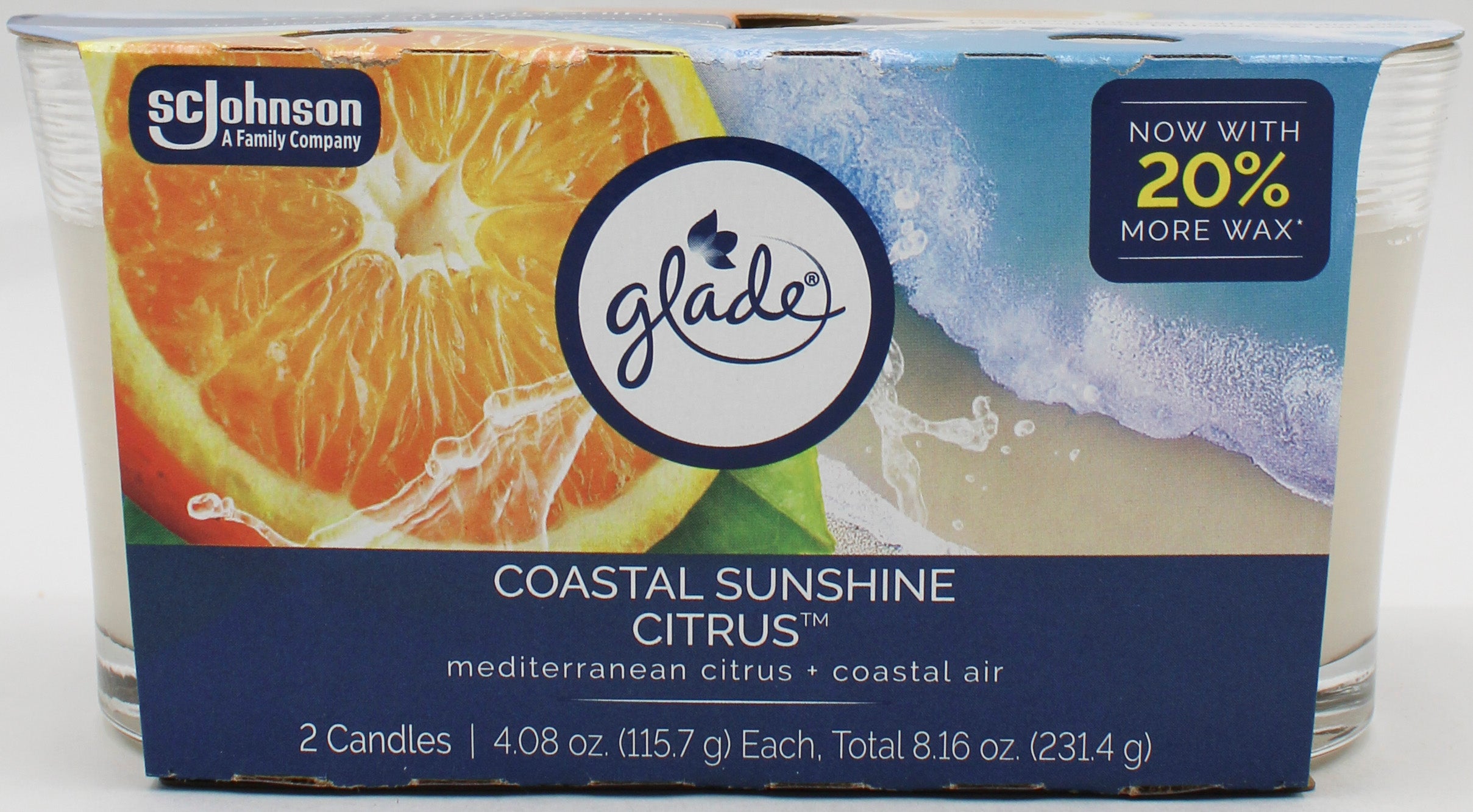 GLADE CANDLE COASTAL SUNSHINE CITRUS 2ct 4.08oz