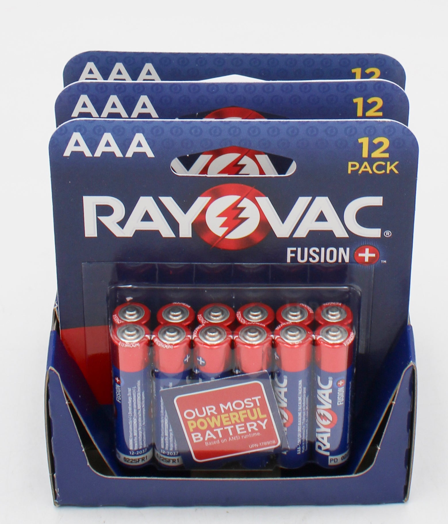 RAYOVAC FUSION AAA ALKALINE BATTERIES (12pk) BB 3/1/2037