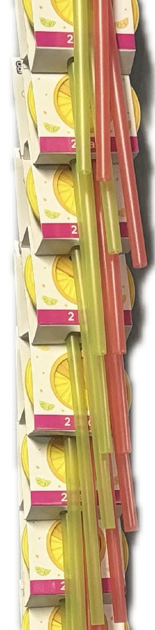 COOL GEAR CITRUS STRAW STIRRER - 2 PC SET ON A 12 PC CLIP STRIP