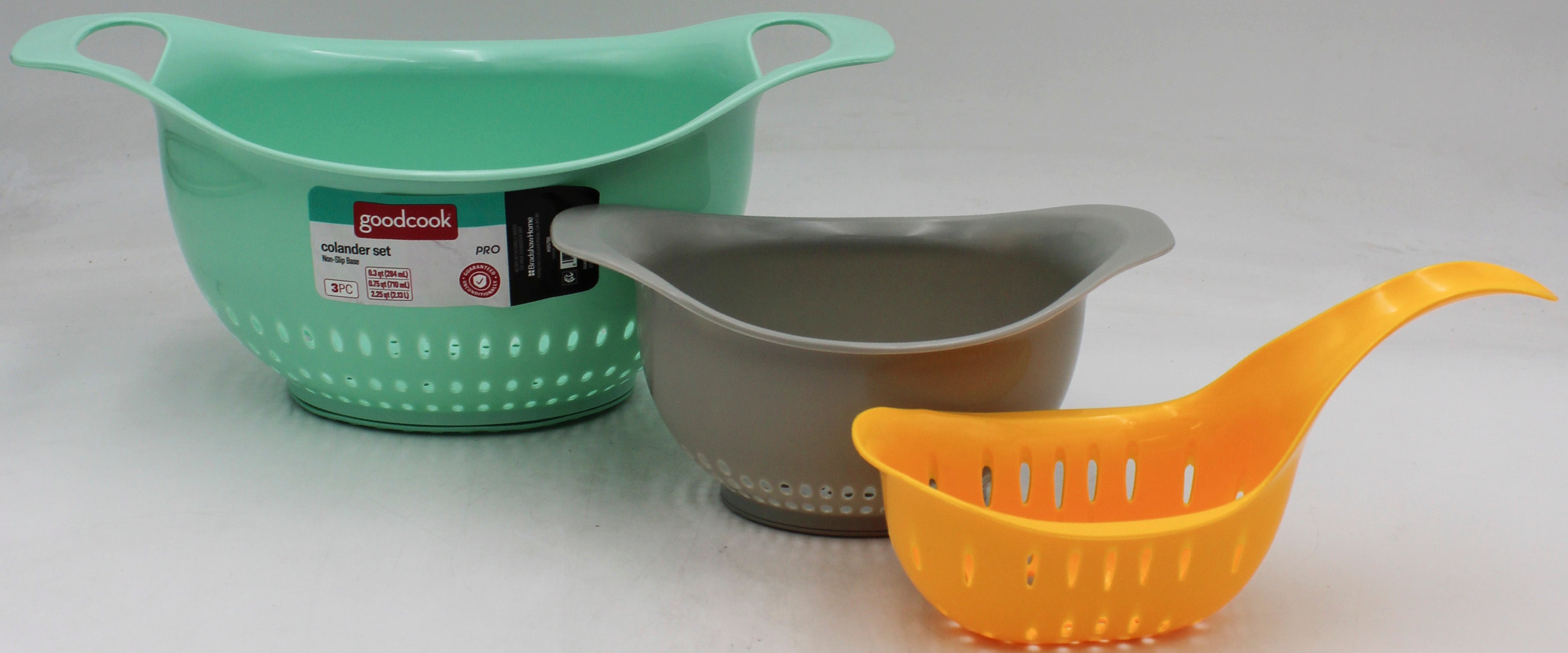 GOOD COOK PRO 3PC NESTED COLANDER