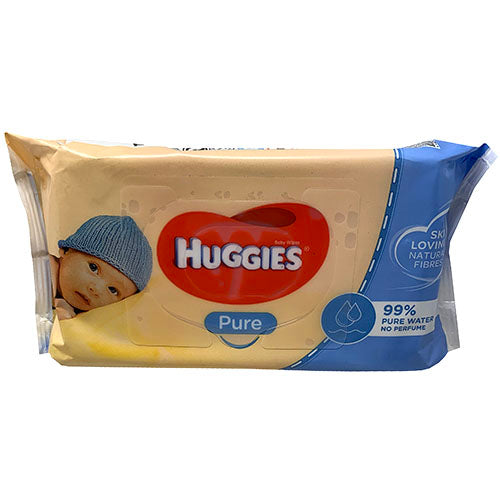 HUGGIE BABY WIPES 56CT(2/23)PURE