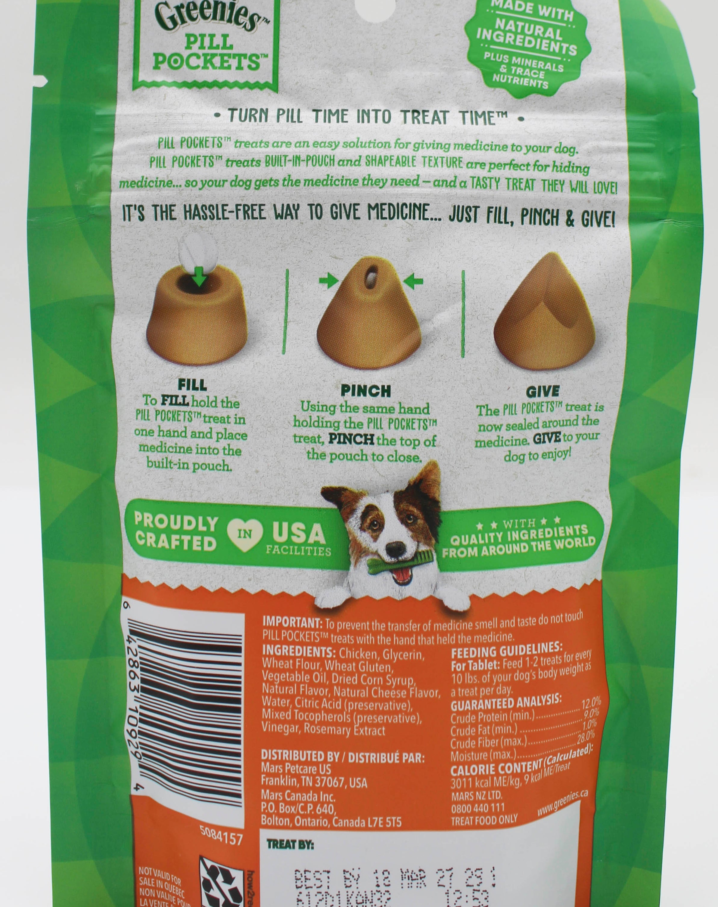 GREENIES PILL POCKETS CHICKEN 3.2oz BB 4/18/27