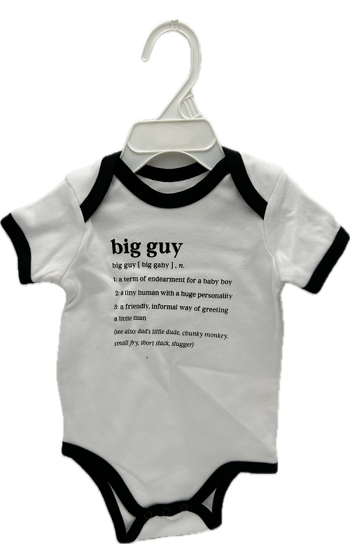 BIG GUY ONESIE 3-6 MONTHS