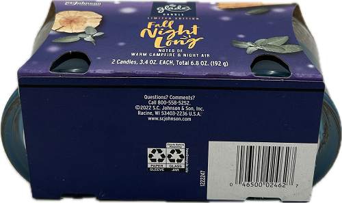 GLADE CANDLE FALL NIGHT LONG 2ct 3.4oz US