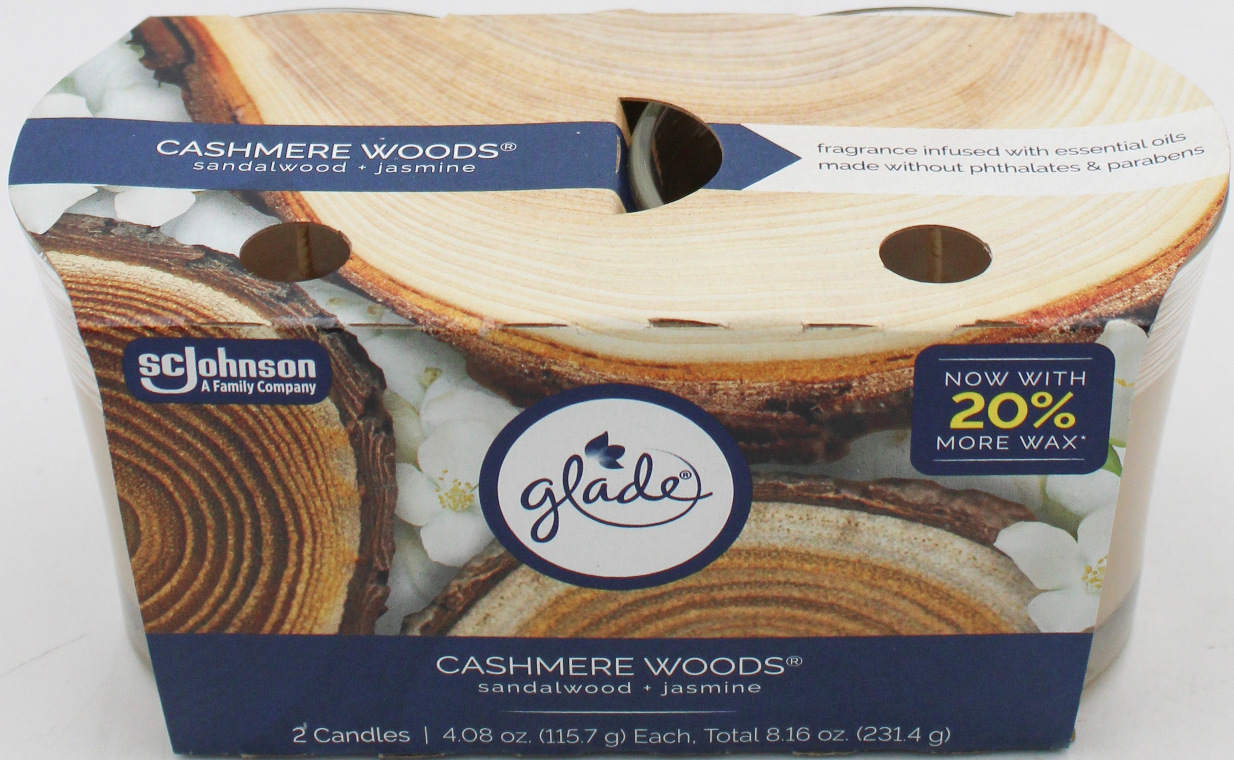 SP GLADE CANDLES 2PK 4.08oz CASHMERE WOODS