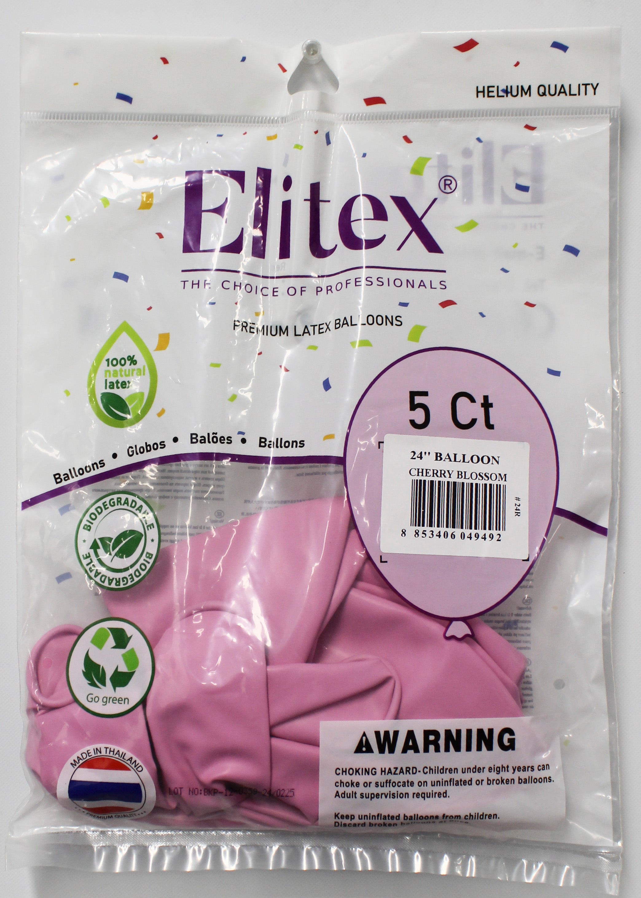 ELITEX 24" PASTEL CHERRY BLOSSOM ROUND BALLOON, 5 PACK