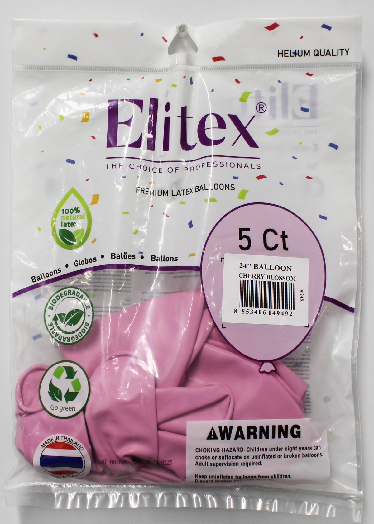 ELITEX 24" PASTEL CHERRY BLOSSOM ROUND BALLOON, 5 PACK