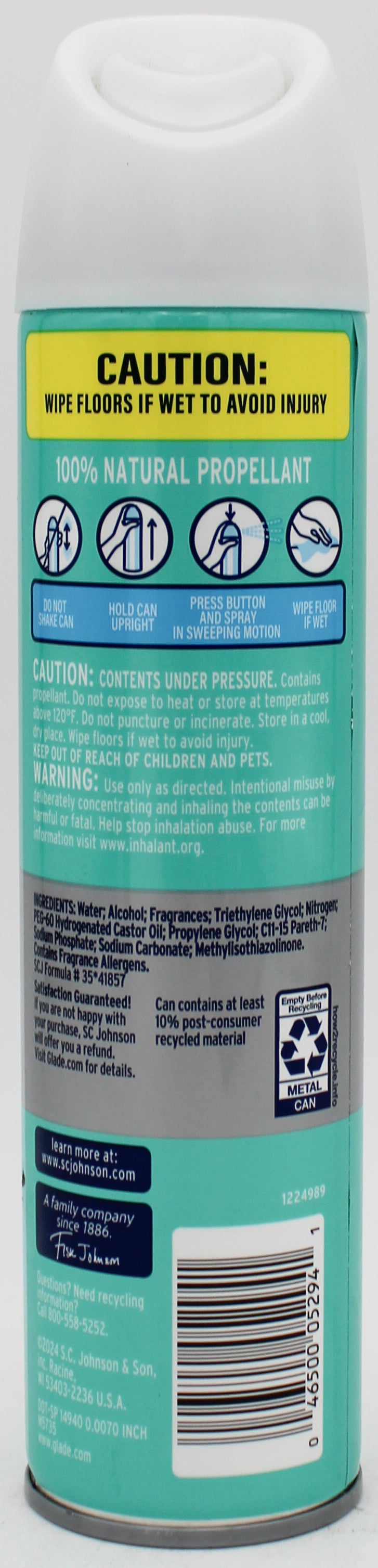 SP GLADE AIR FRESHENER 8oz SKY & SEA SALT