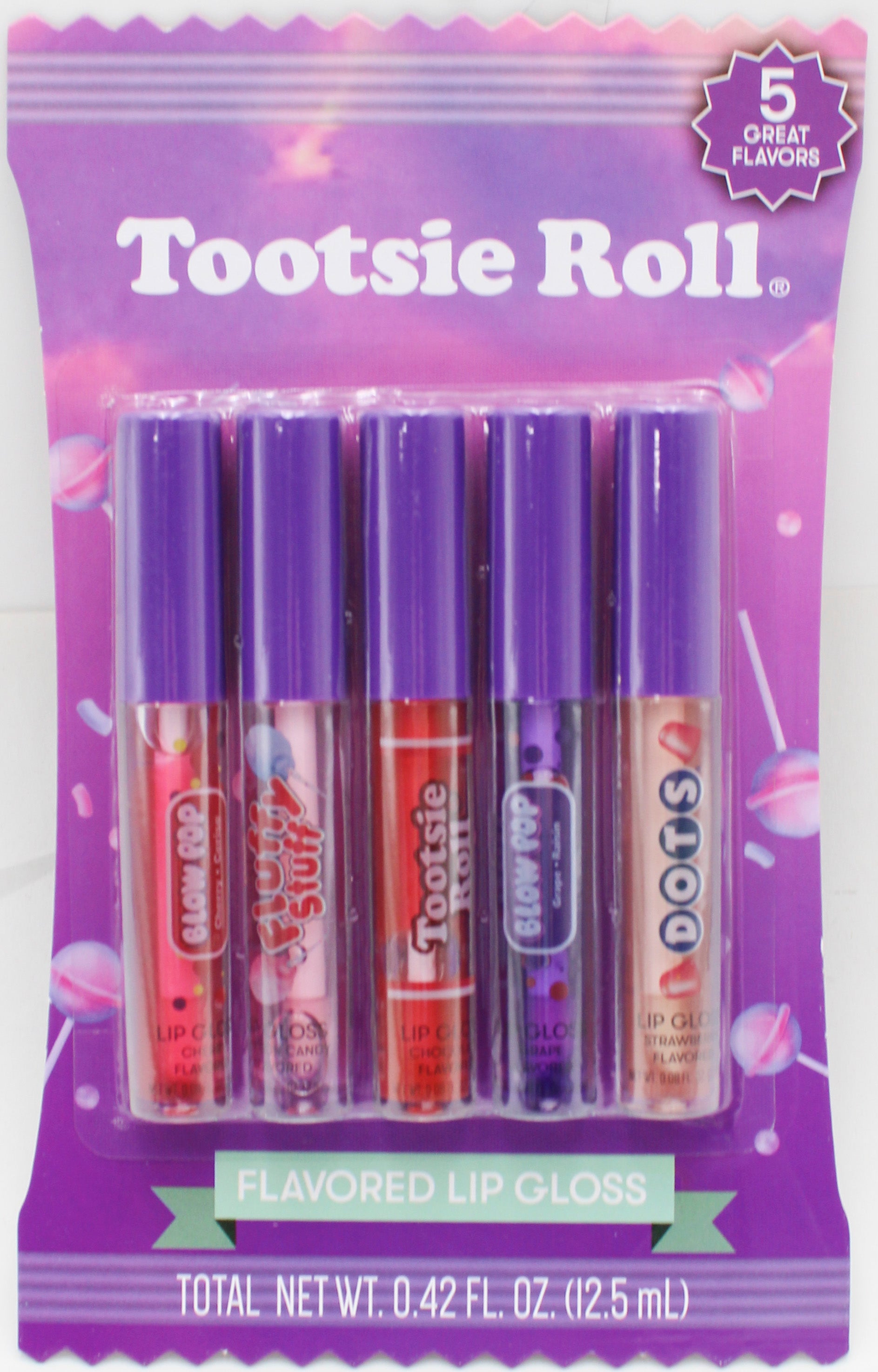 TOOTSIE ROLL 5ct FLAVORED LIP GLOSS SET NI