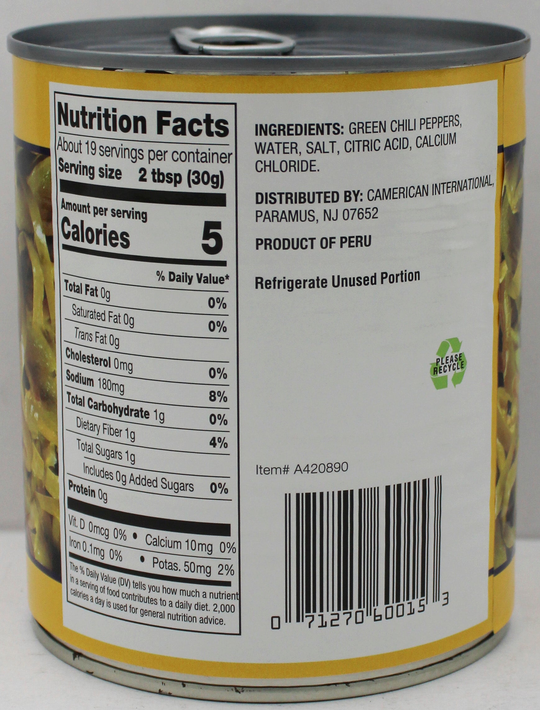 CASA LINDA PEPPERS GREEN CHILI STRIPS  28 Oz  BB 8/8/26