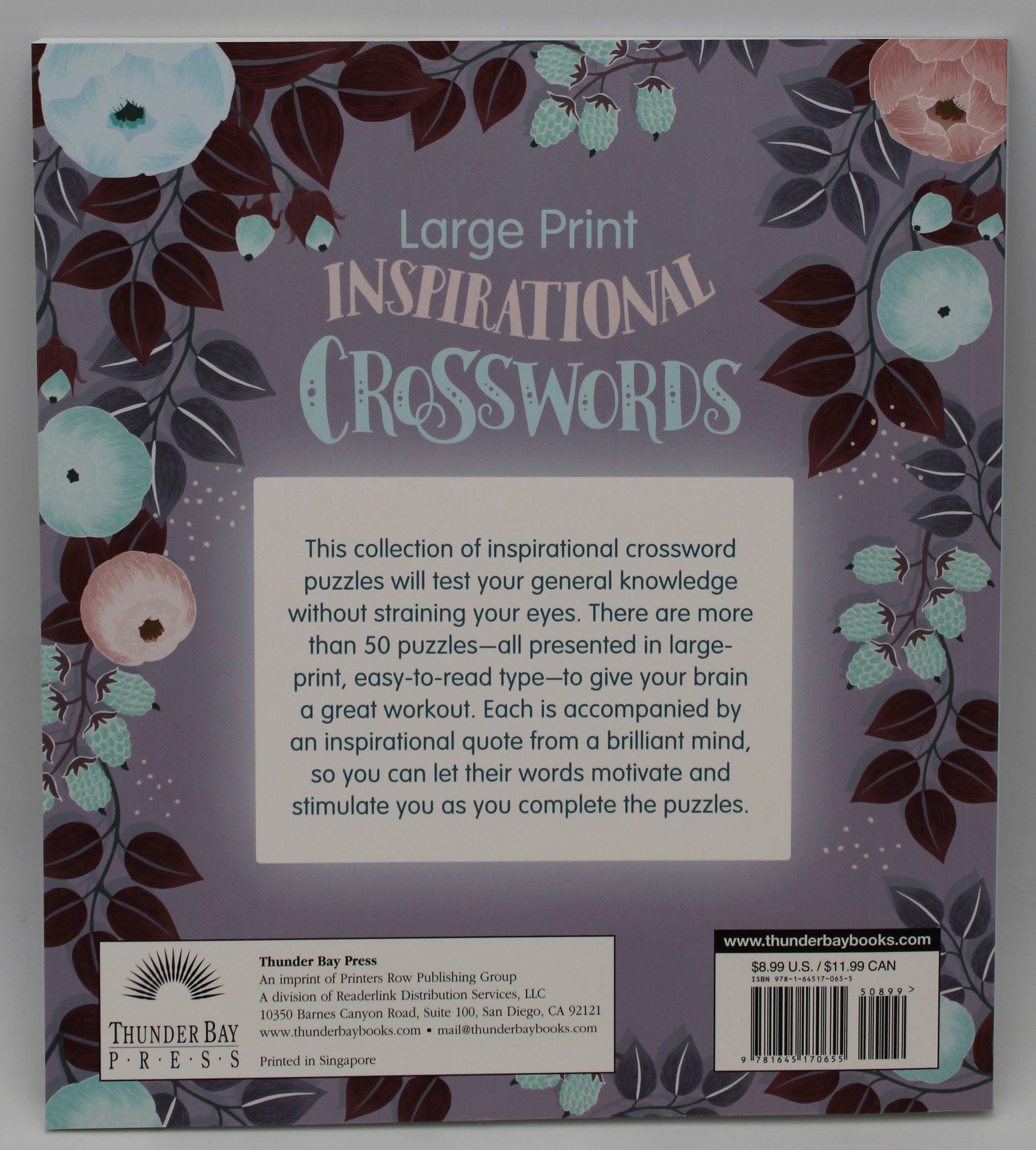 LARGE PRINT INSPIRATIONAL CROSSWORDS PUZZLE BOOK 128PG PP $8.99