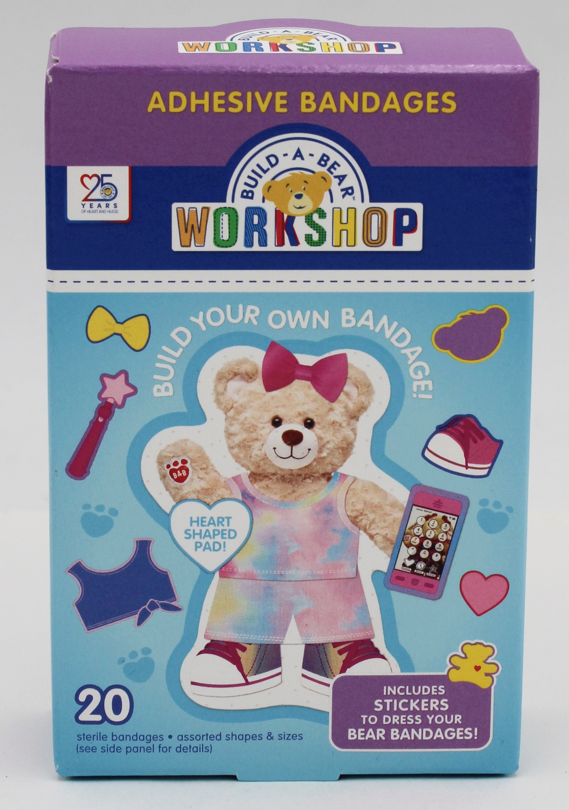 BUILD-A-BEAR 20ct ADHESIVE BANDAGES W/42 BONUS STICKERS