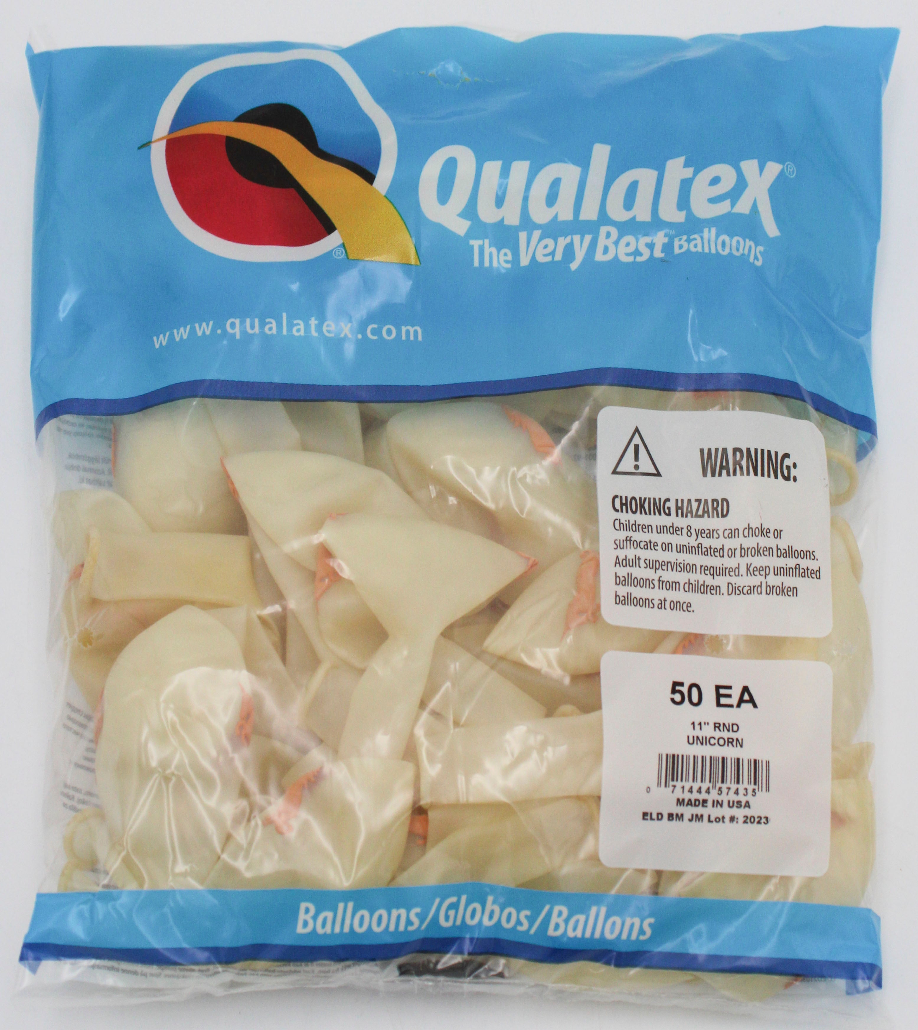 QX 11" Clear Latex Balloons 50-Pack Round | Wholesale