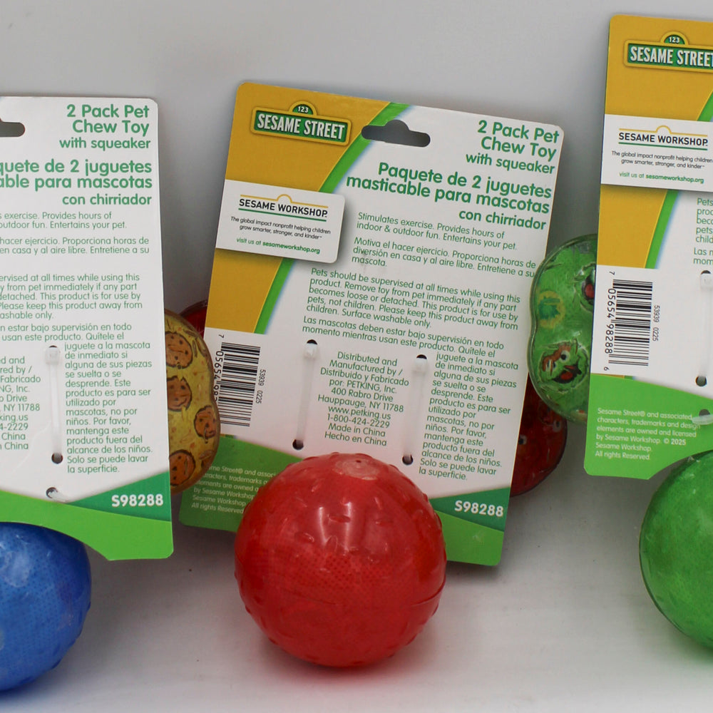 SESAME STREET 2 PACK PET CHEW TOY