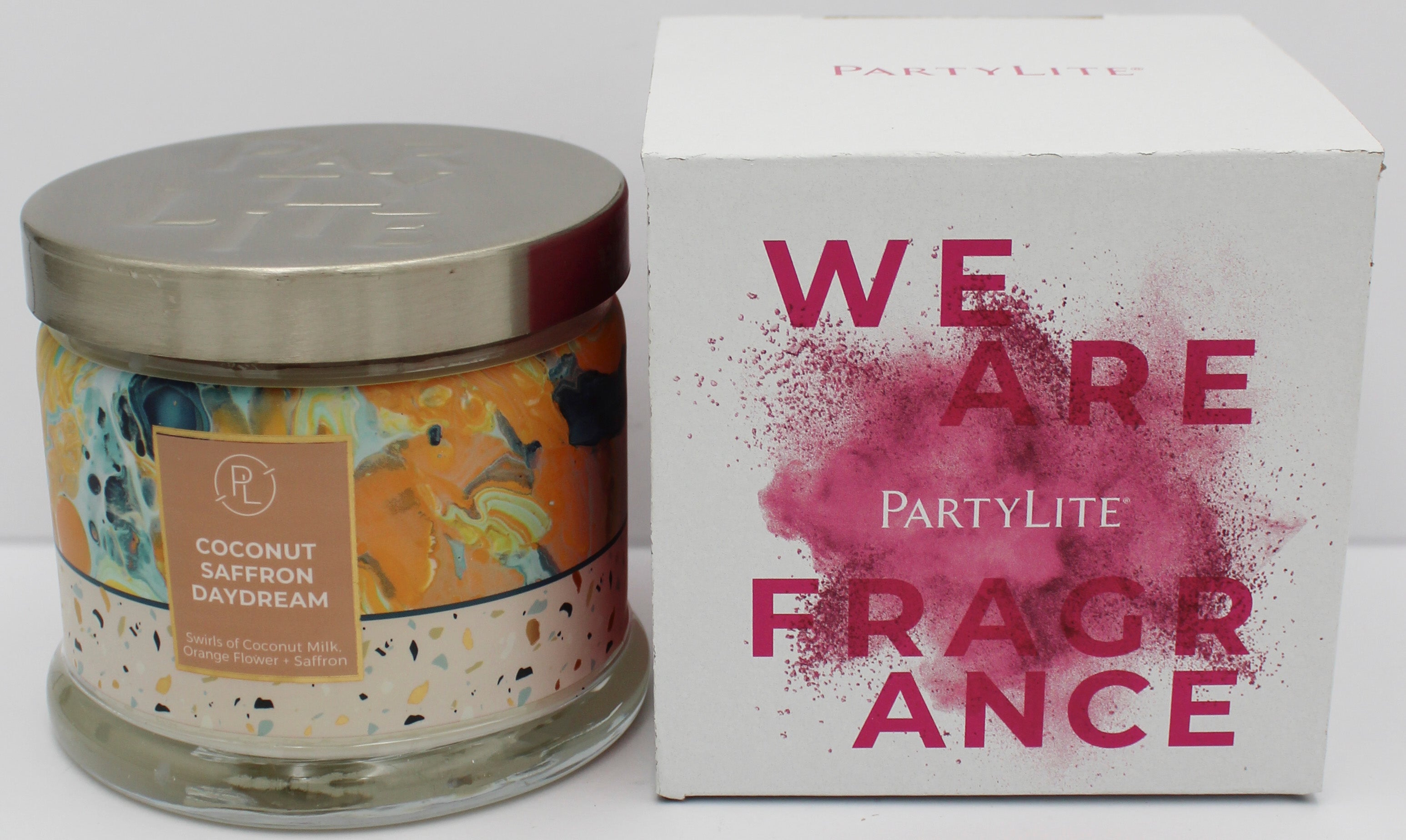 PARTYLITE COCONUT SAFFRON DAYDREAM 3-WICK JAR CANDLE 13.2oz