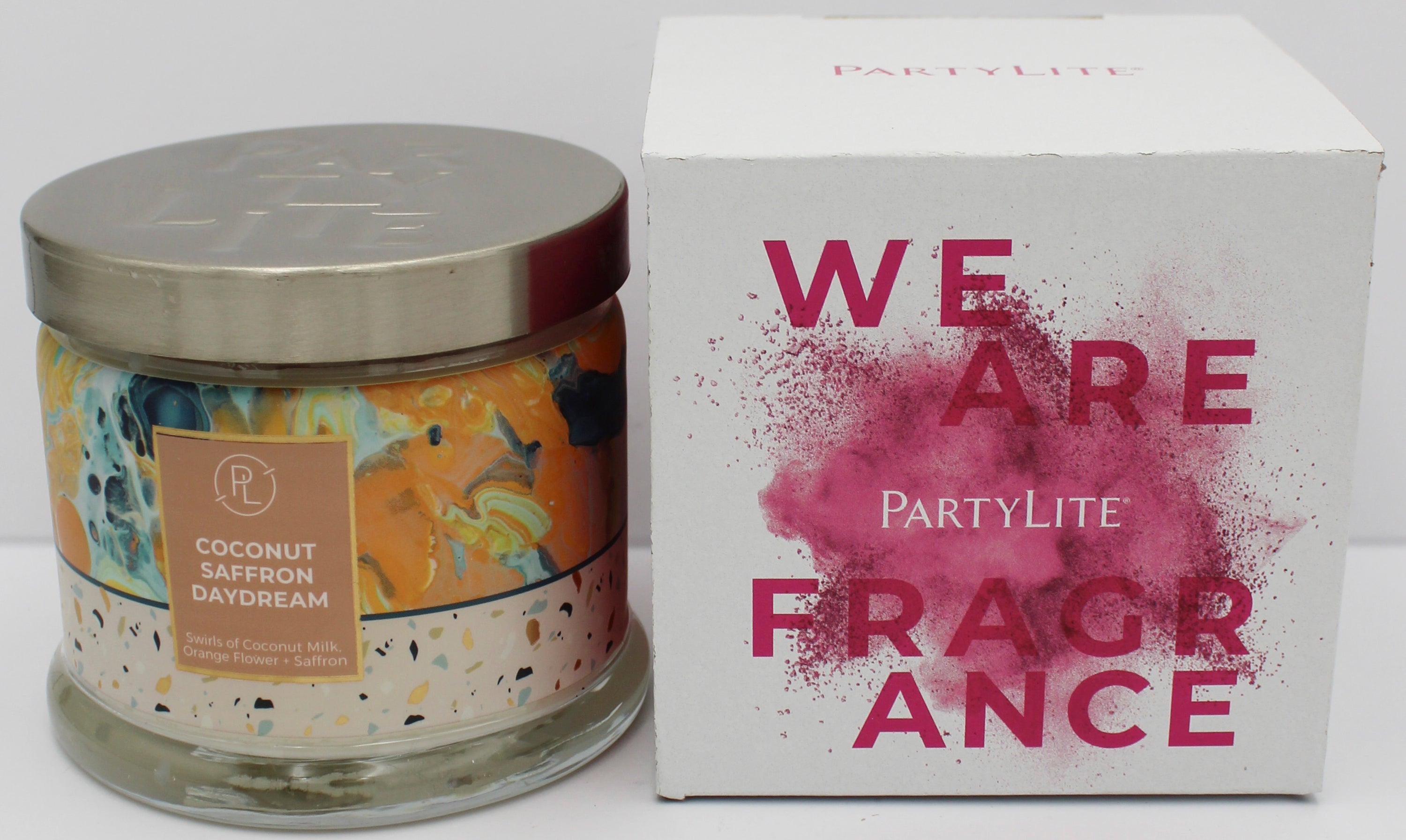 PARTYLITE COCONUT SAFFRON DAYDREAM 3-WICK JAR CANDLE 13.2oz