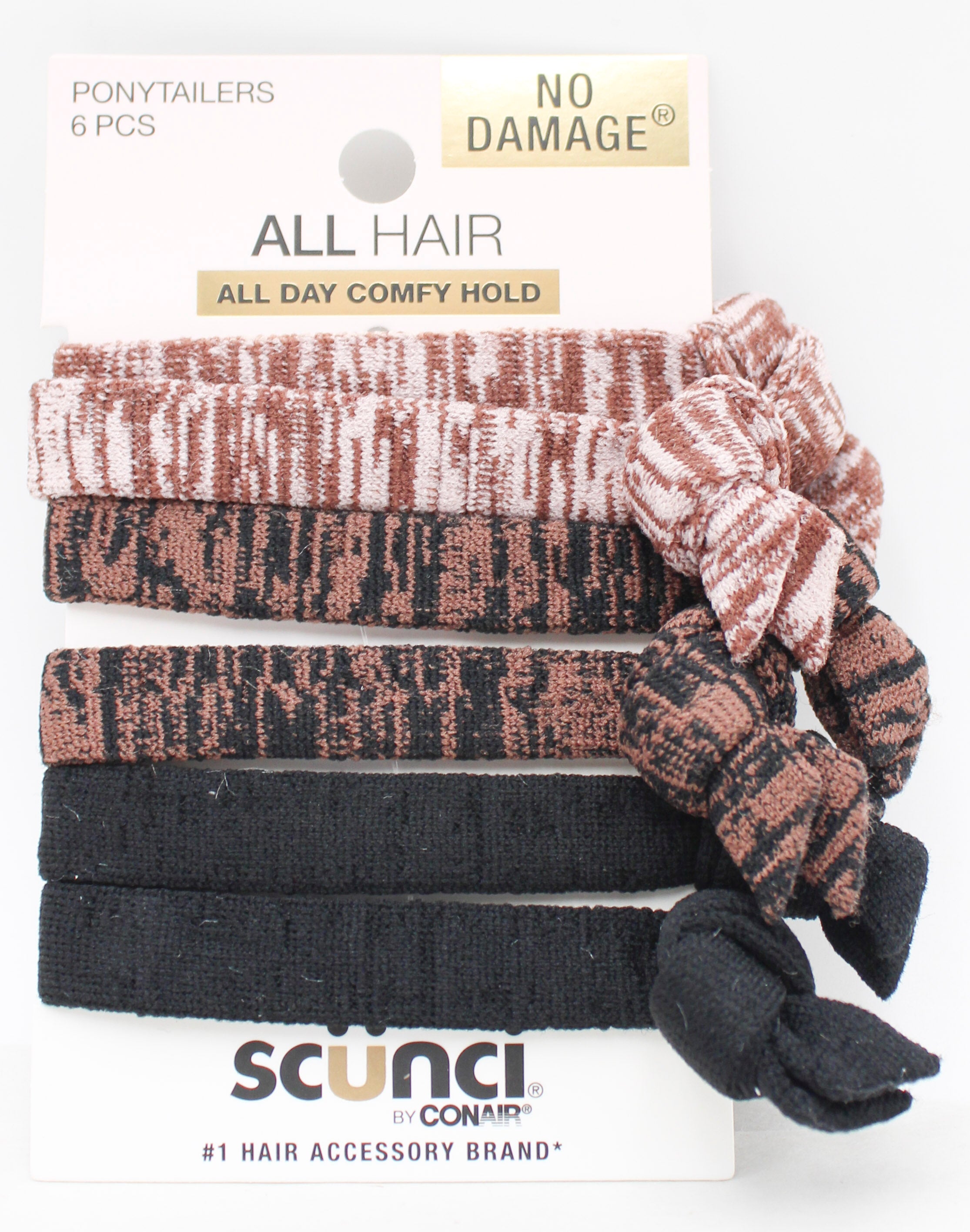 Conair Scunci Knotted Hair Elastics 6ct Wholesale Pack
