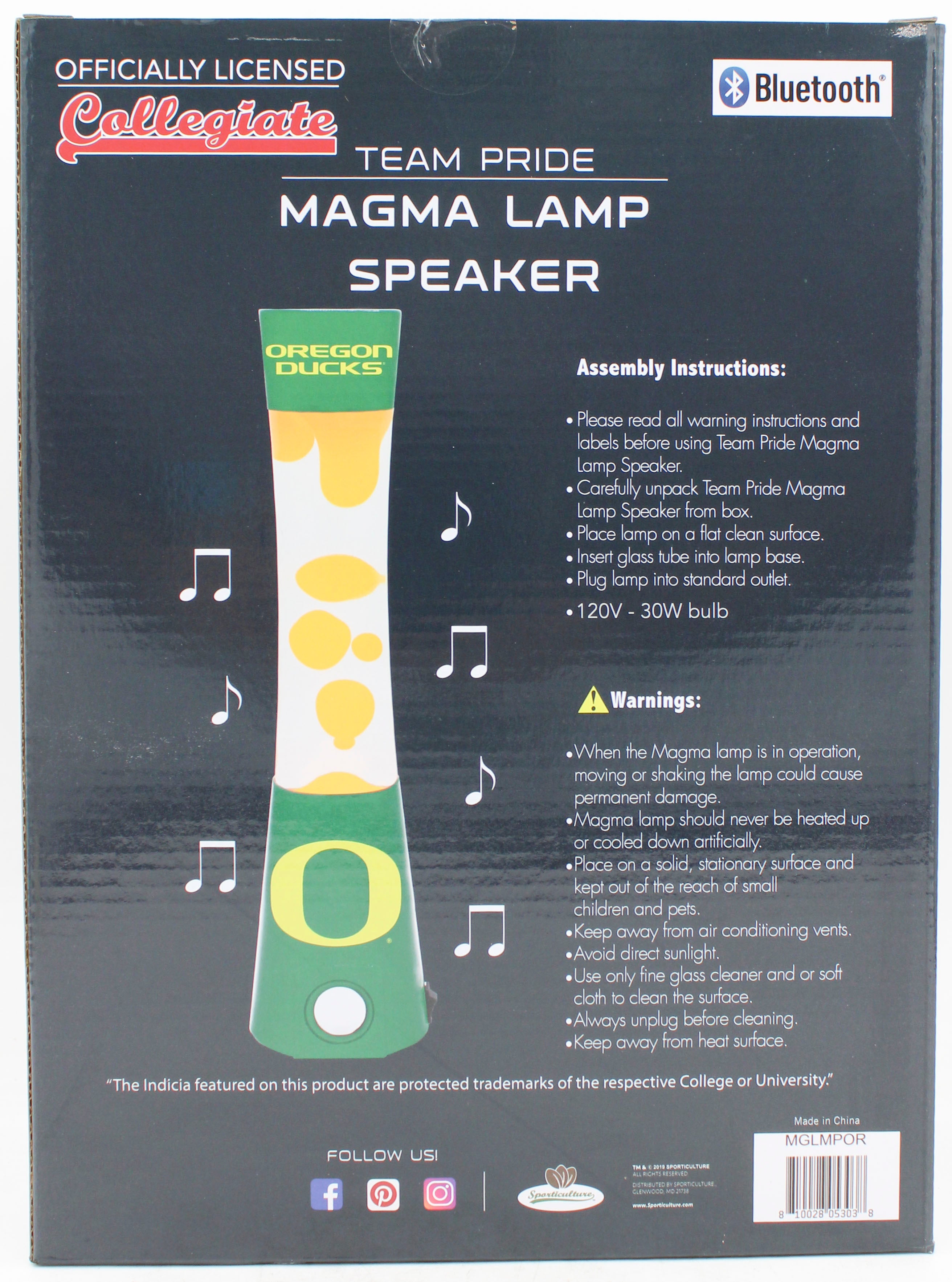 NCAA OREGON DUCKS LAVA LAMP SPEAKER 16.5"