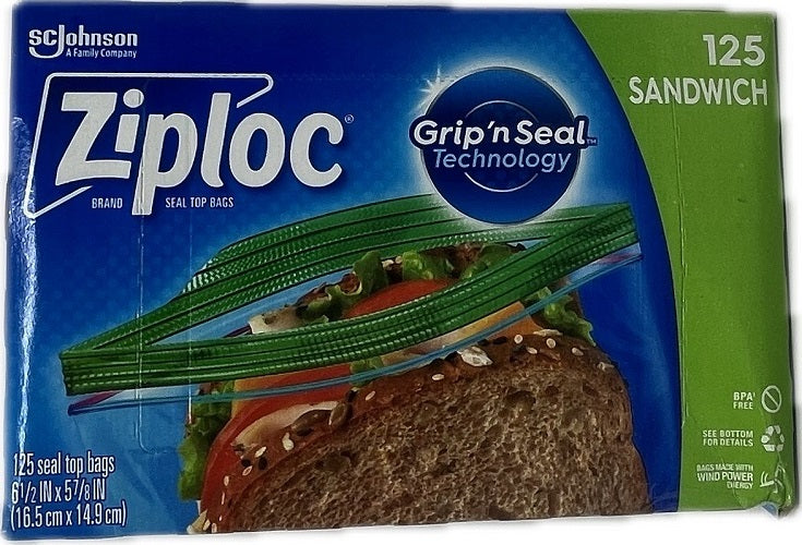 SP ZIPLOC SANDWICH BAGS 125CT (IMPERFECT) NO UPC