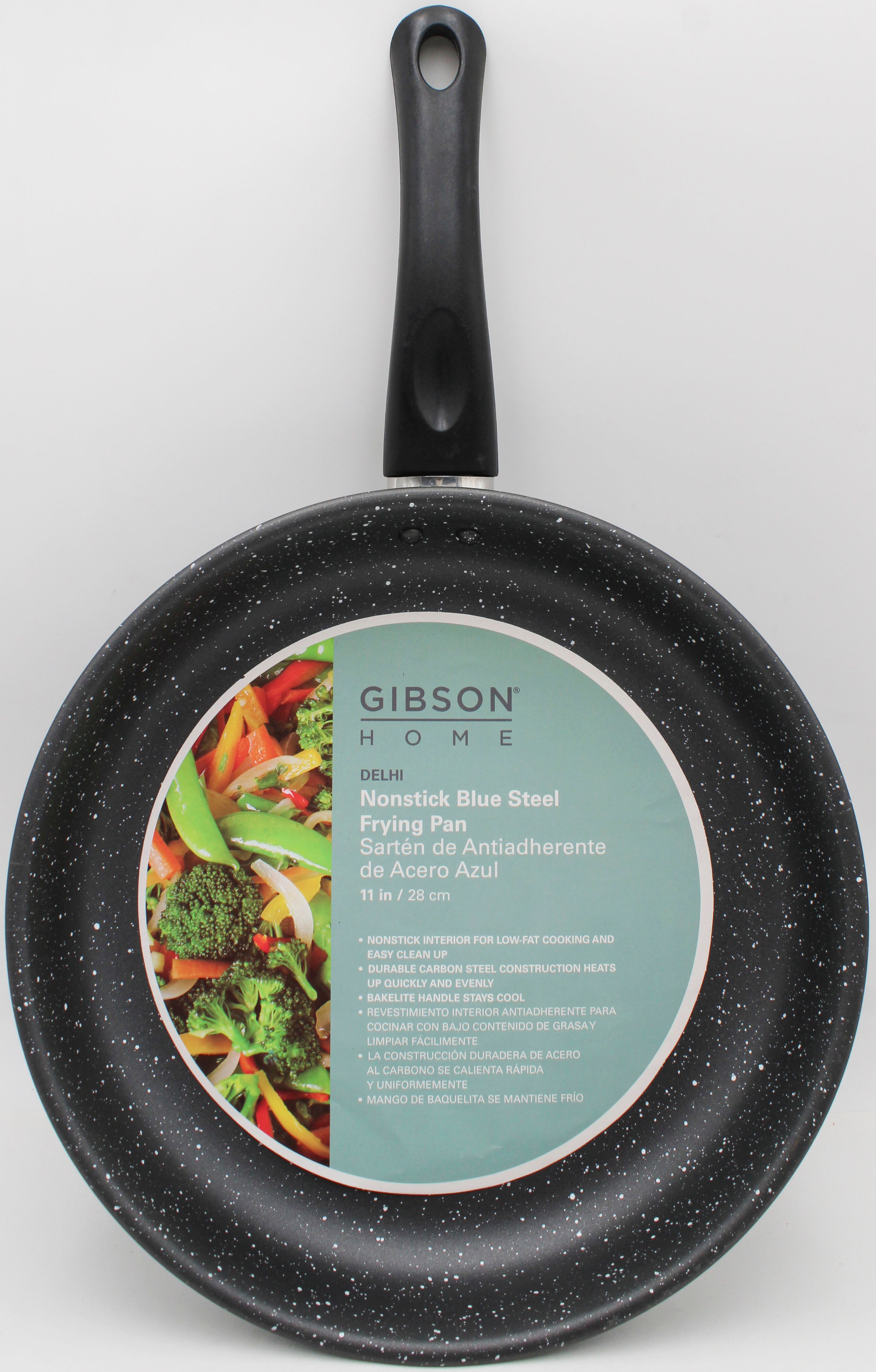 GIBSON HOME 11IN FRYING PAN - BLACK GRAY SPECKLE NI