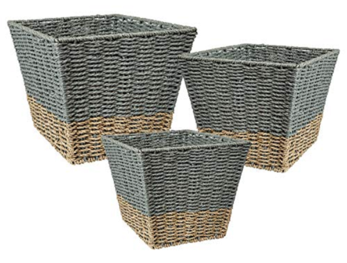 S/3 Square Seagrass Baskets