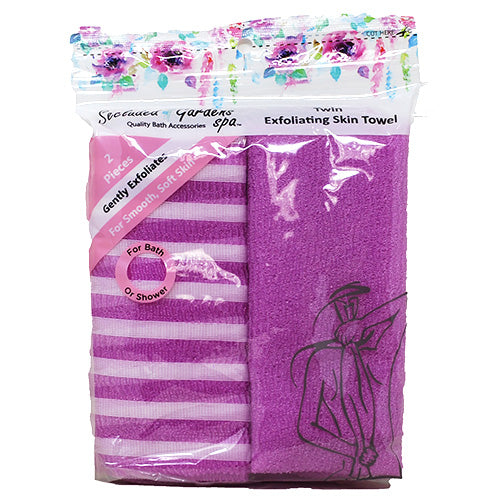 EXFOLIATING SKIN TOWEL 2CT-ASST