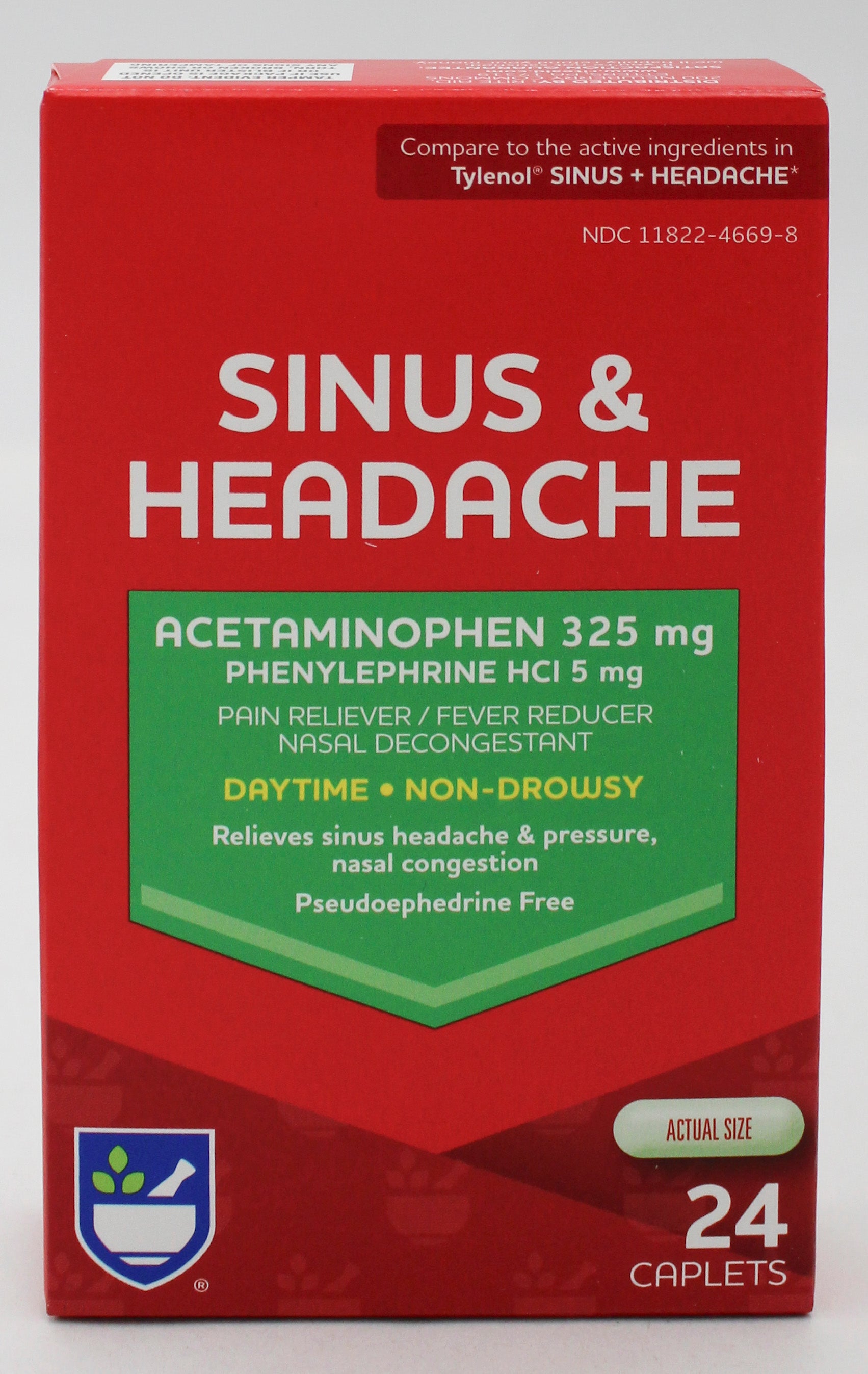 RITE AID PAIN & SINUS RELIEF CAPLETS 24ct EXP 6/15/2027 COMPARES TO Tylenol