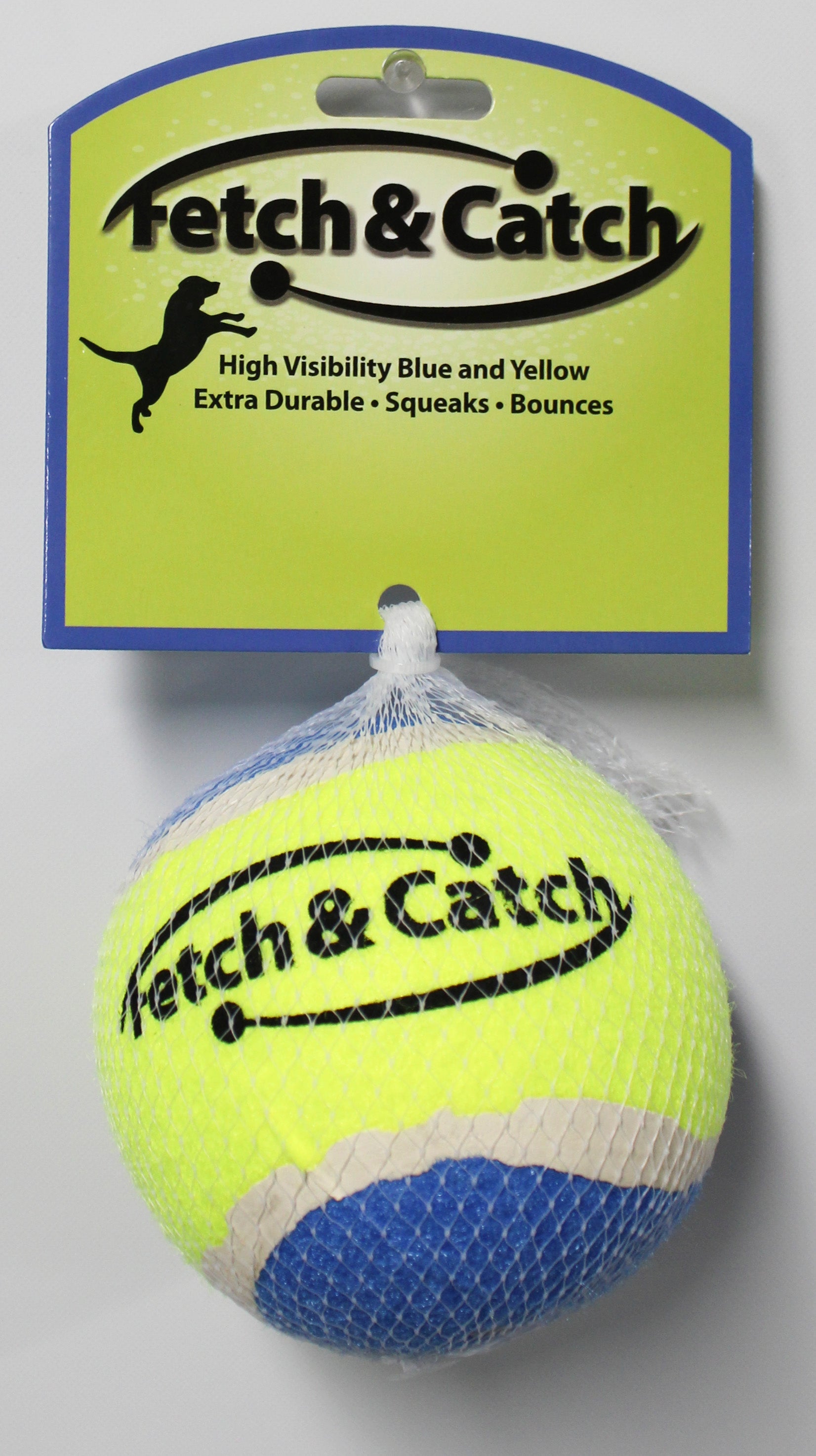 FETCH & CATCH 4" Squeaky Tennis Ball Dog Toy Mesh Pack