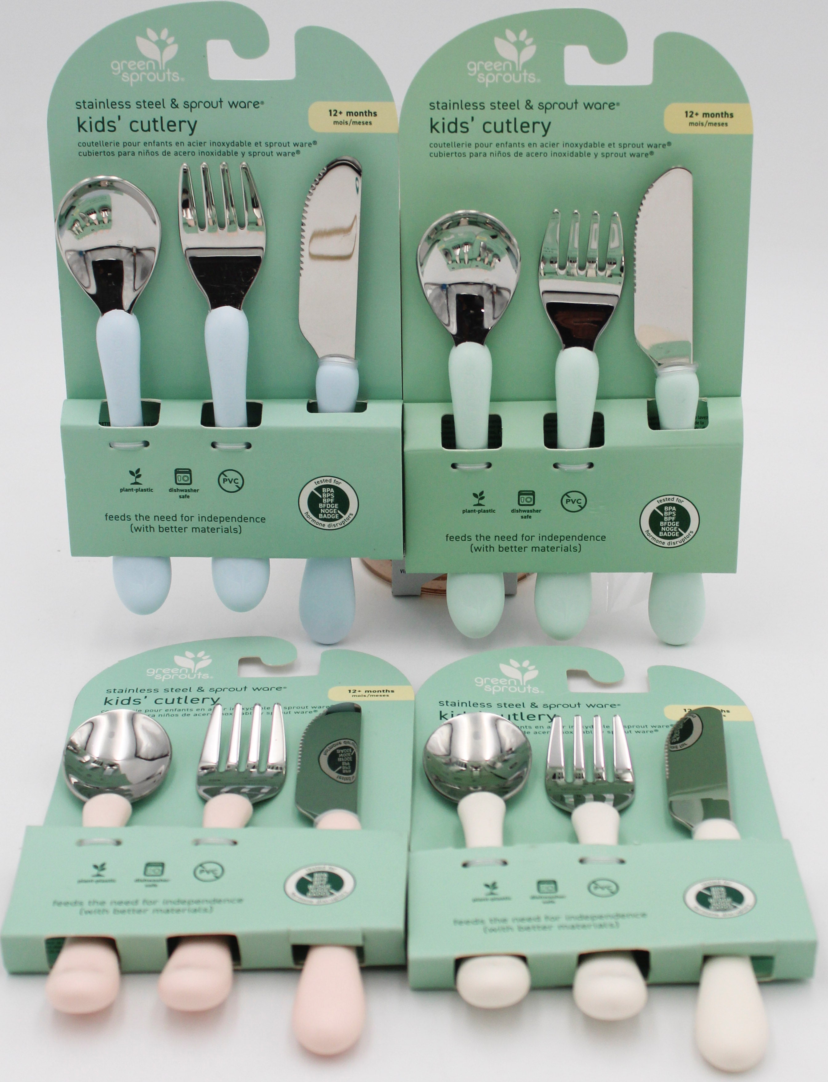 O2COOL SPROUTWARE LEARNING CUTLERY SET 12MO+ NI.