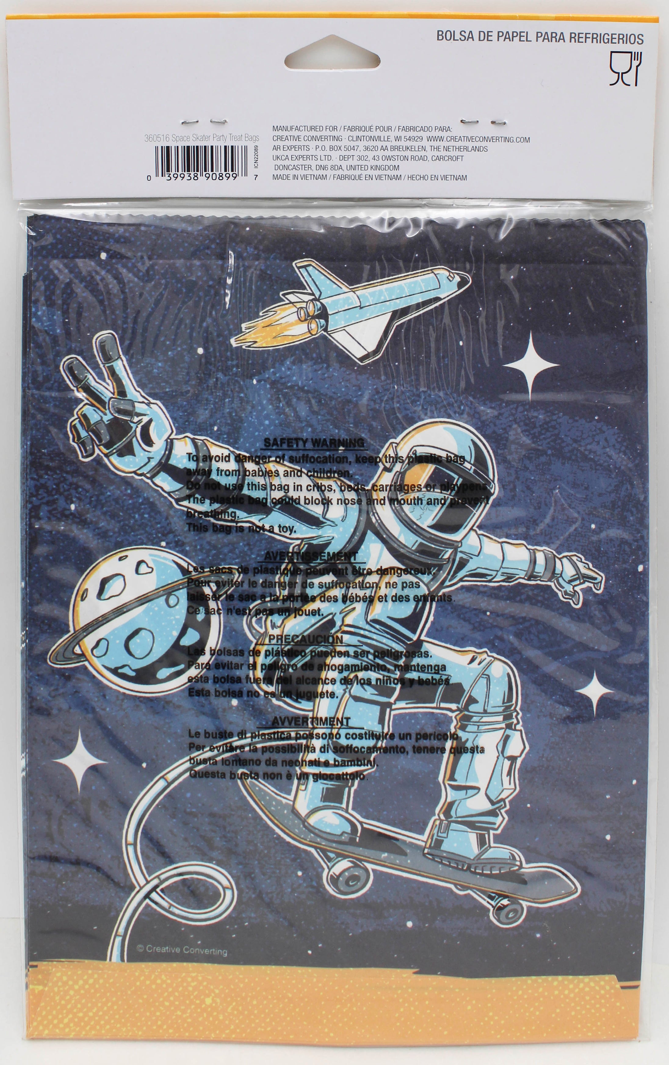 TREAT BAG LARGE 8CT SPACE SKATER