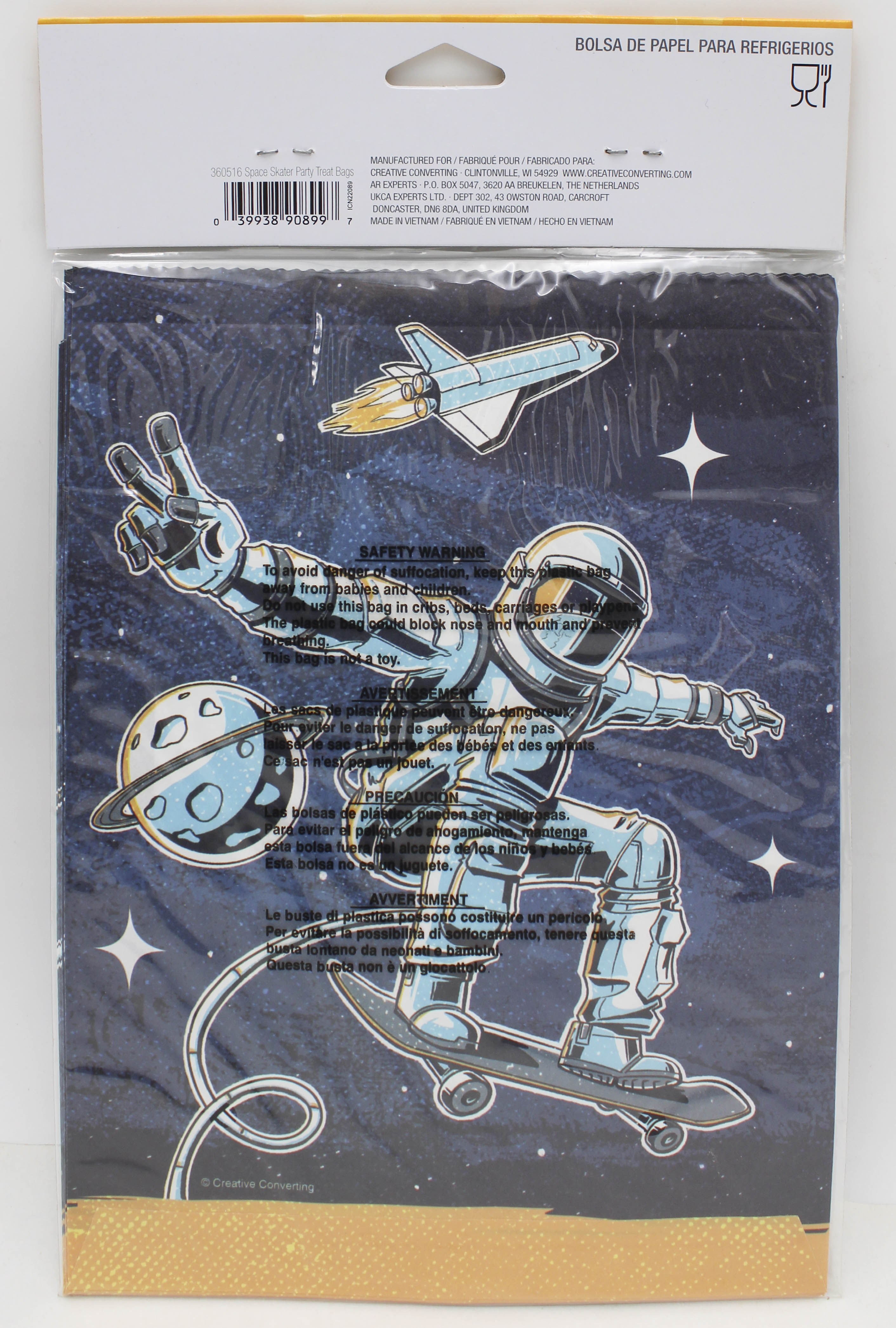 TREAT BAG LARGE 8CT SPACE SKATER